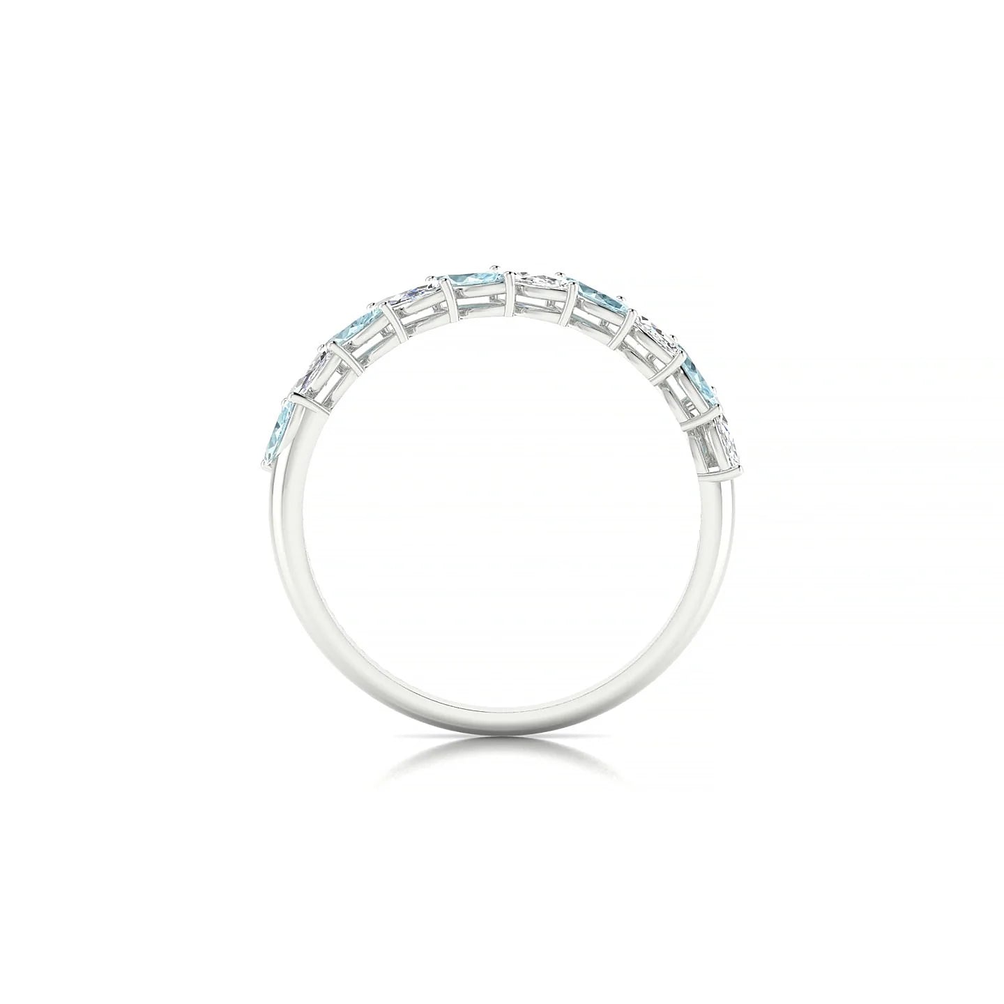 Virtue | 18k White Gold 4 x 2 mm Marquise Aquamarine & Diamond Ring