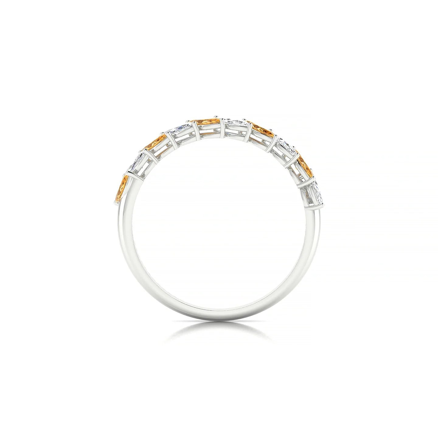 Virtue | 18k White Gold 4 x 2 mm Marquise Citrine & Diamond Ring