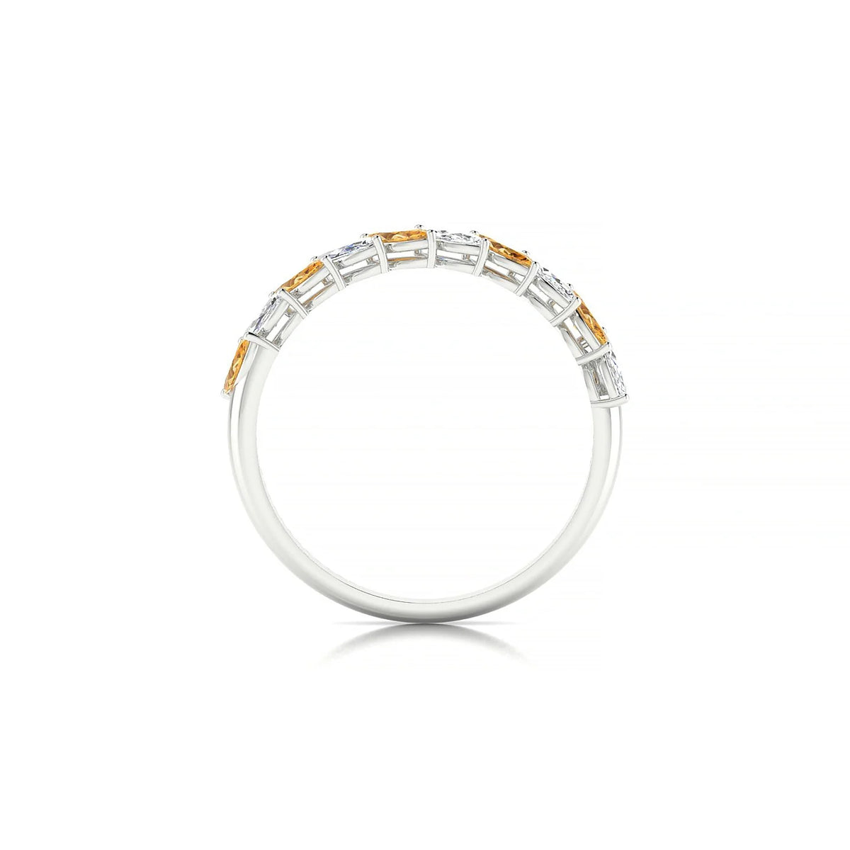Virtue | 18k White Gold 4 x 2 mm Marquise Citrine & Diamond Ring