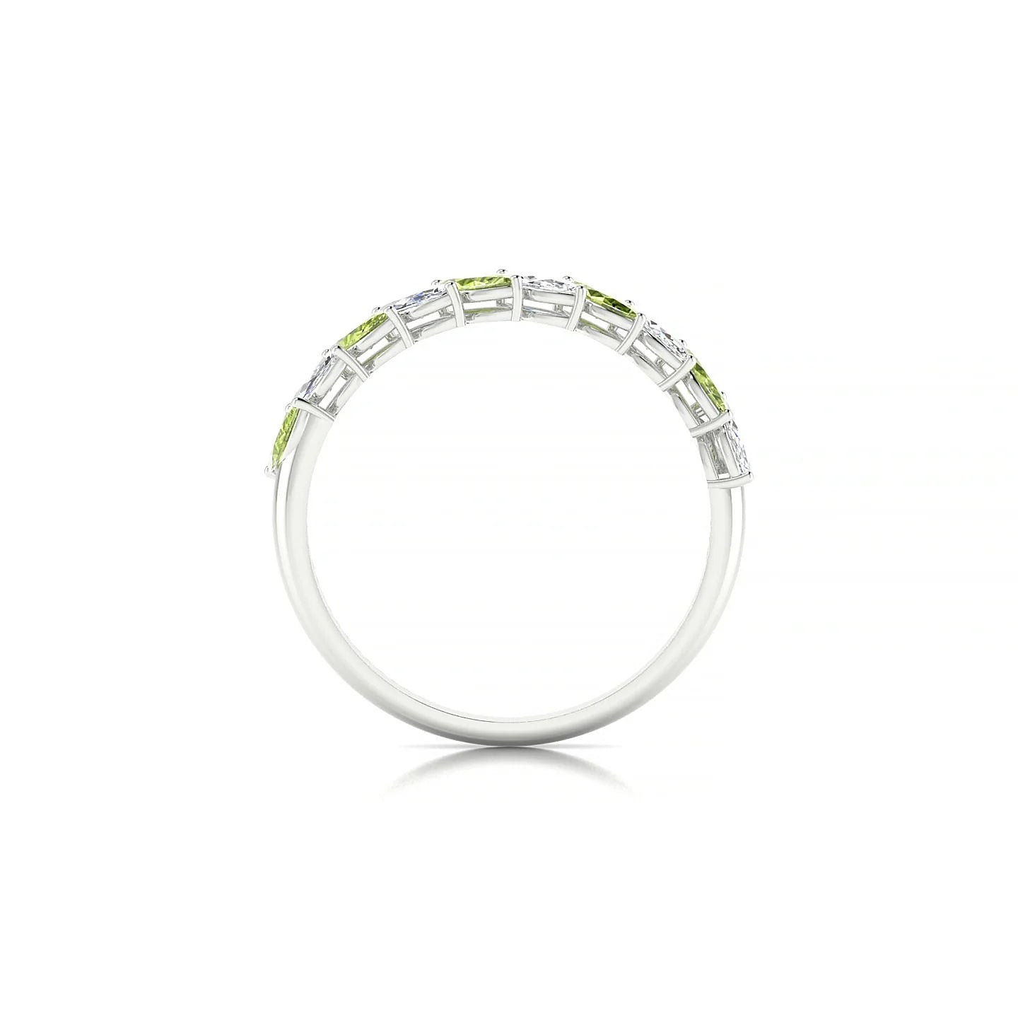 Virtue | 18k White Gold 4 x 2 mm Marquise Peridot & Diamond Ring