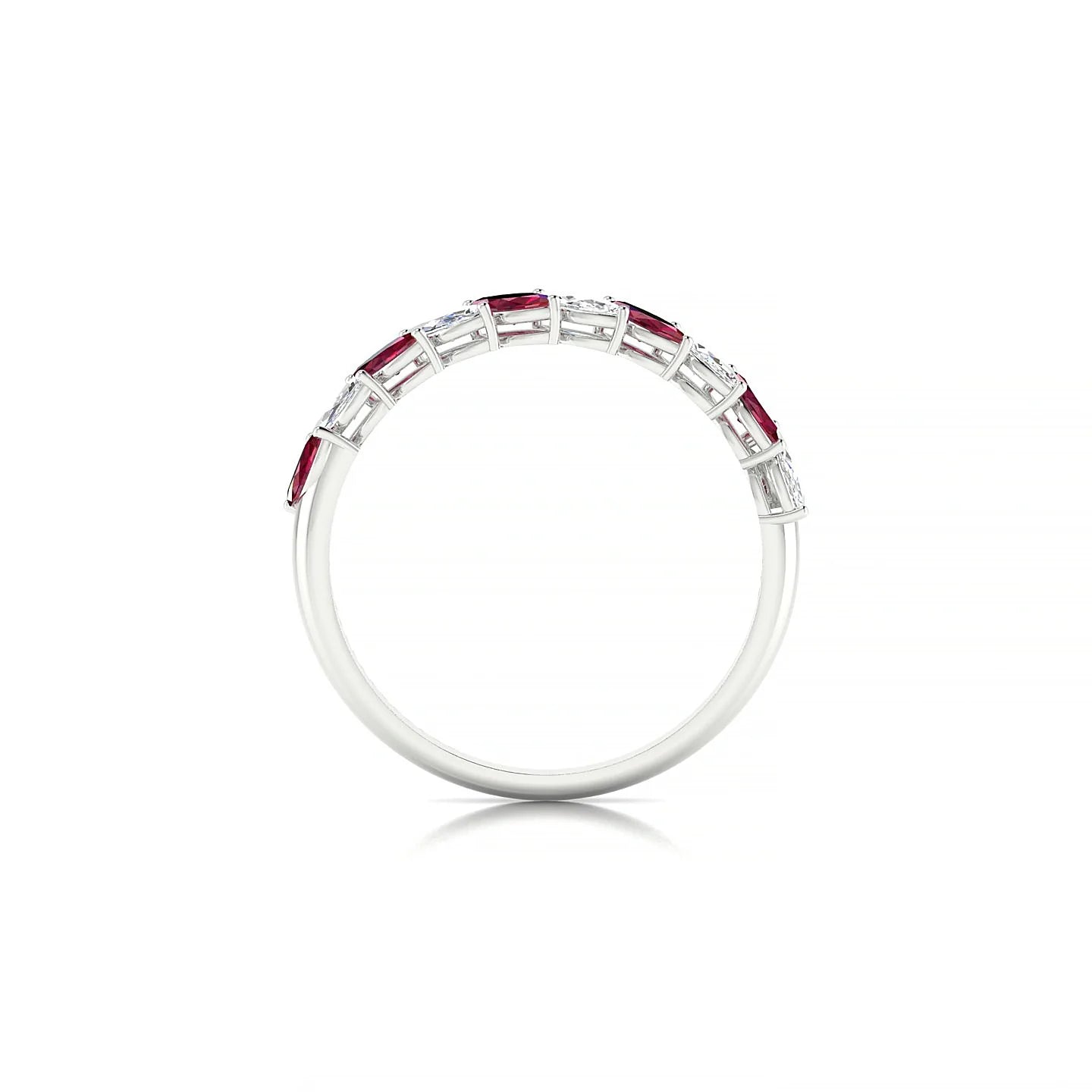 Virtue | 18k White Gold 4 x 2 mm Marquise Ruby & Diamond Ring