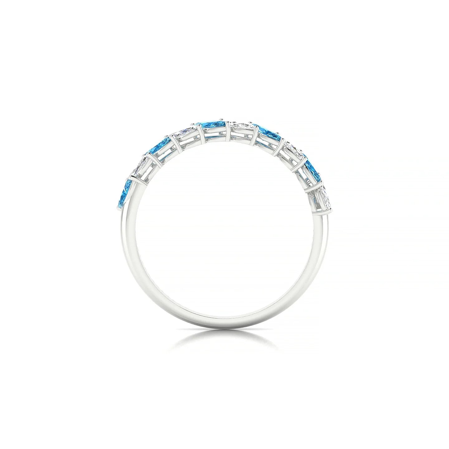 Virtue | 18k White Gold 4 x 2 mm Marquise Topaz & Diamond Ring