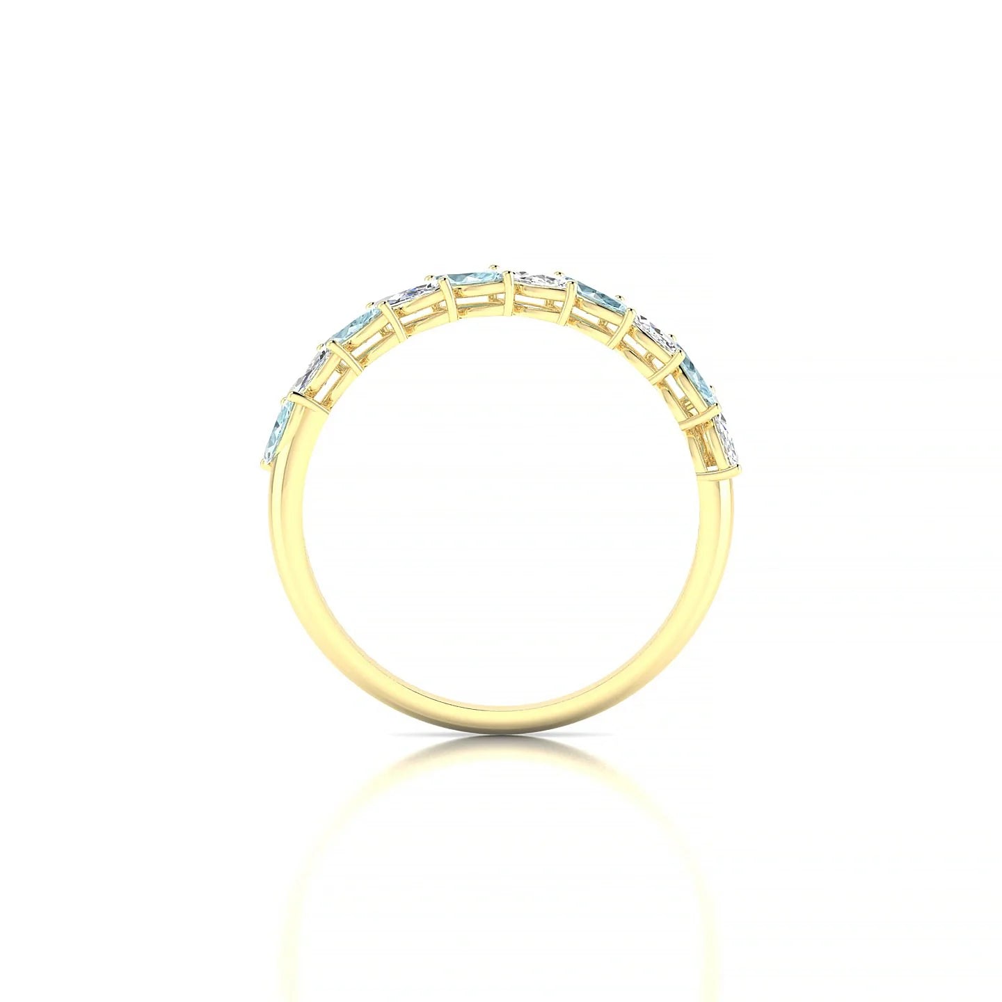 Virtue | 18k Yellow Gold 4 x 2 mm Marquise Aquamarine & Diamond Ring