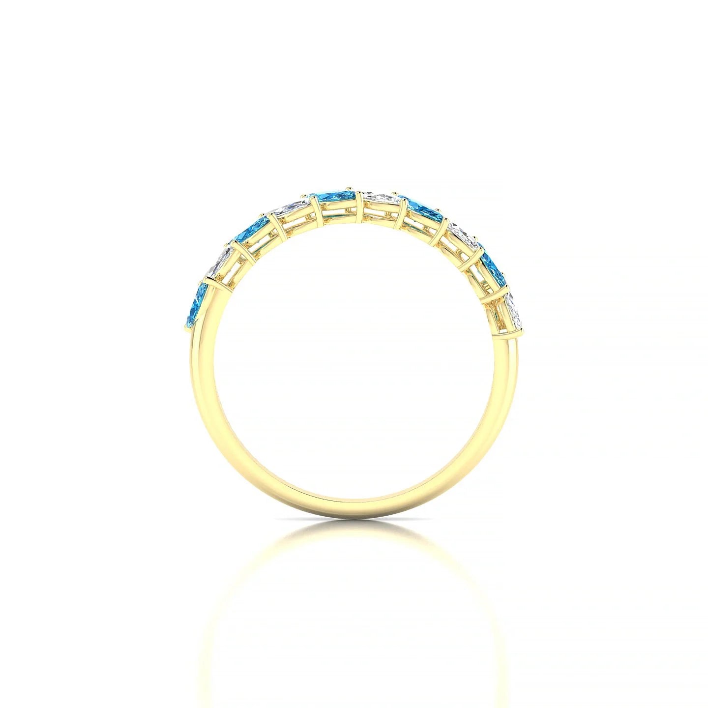 Virtue | 18k Yellow Gold 4 x 2 mm Marquise Topaz & Diamond Ring