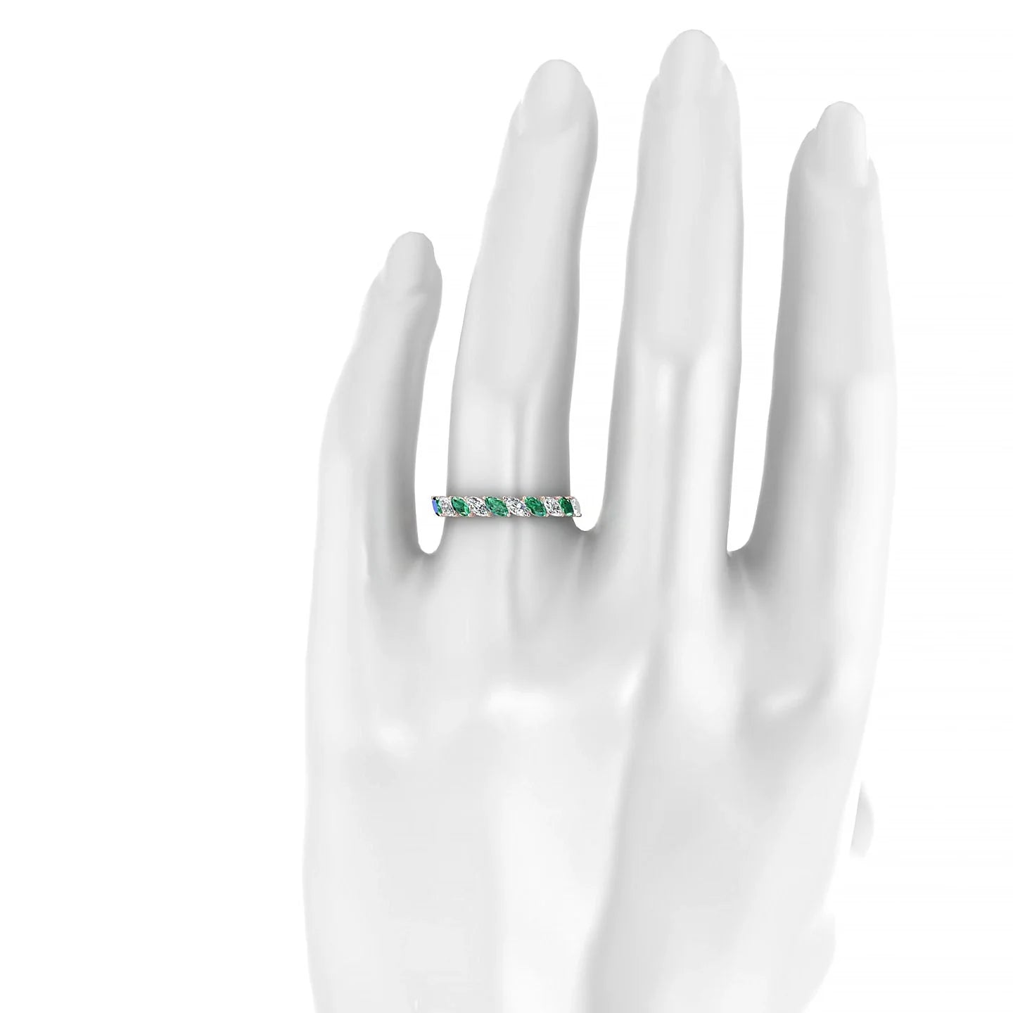 Virtue | 18k Rose Gold 4 x 2 mm Marquise Emerald & Diamond Ring