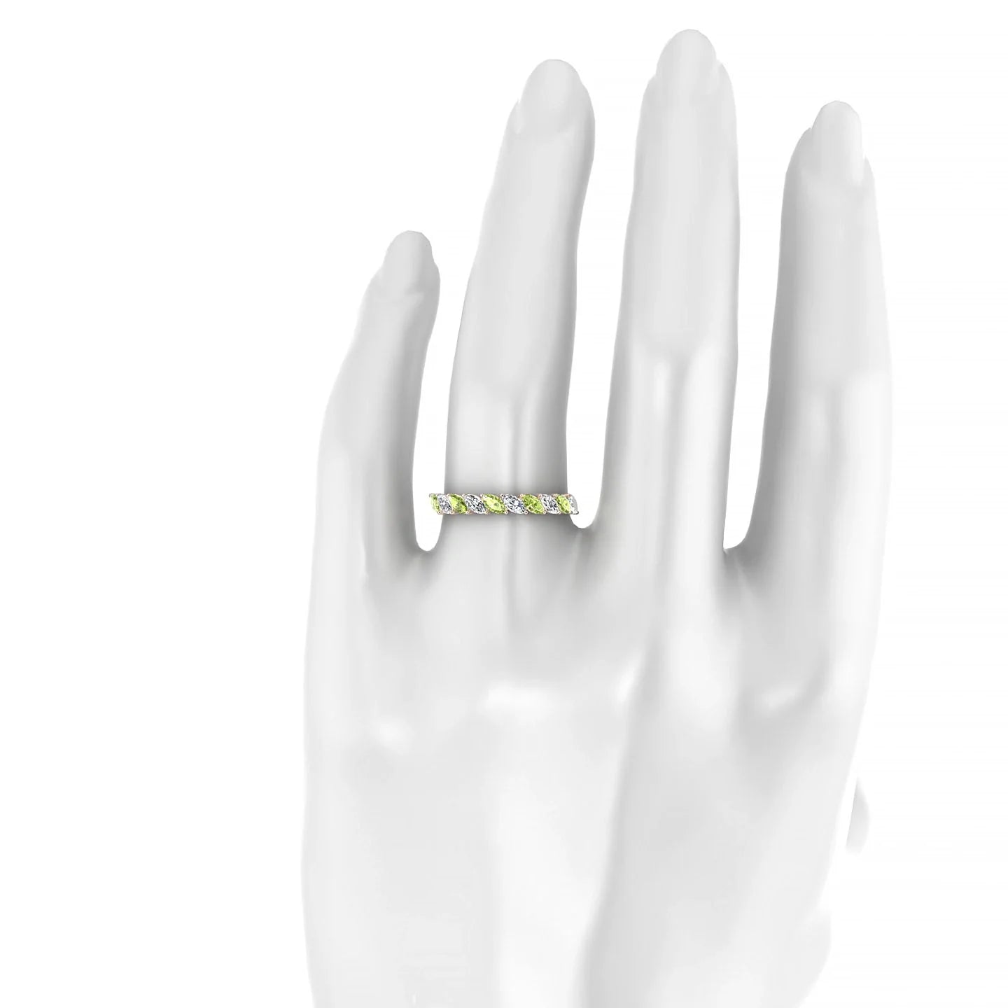 Virtue | 18k Rose Gold 4 x 2 mm Marquise Peridot & Diamond Ring