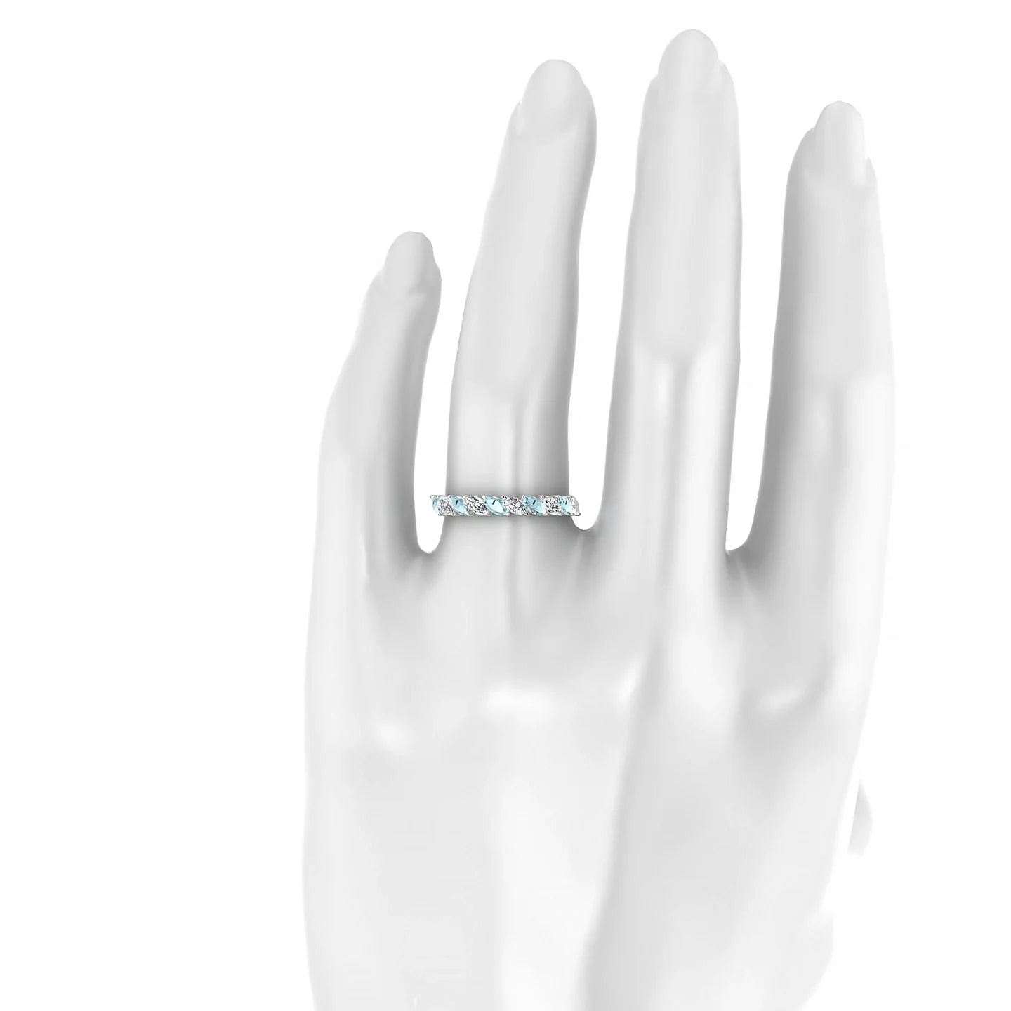 Virtue | 18k White Gold 4 x 2 mm Marquise Aquamarine & Diamond Ring