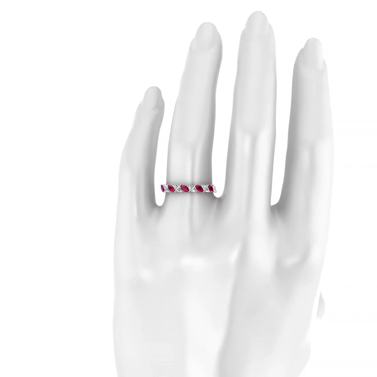 Virtue | 18k White Gold 4 x 2 mm Marquise Ruby & Diamond Ring