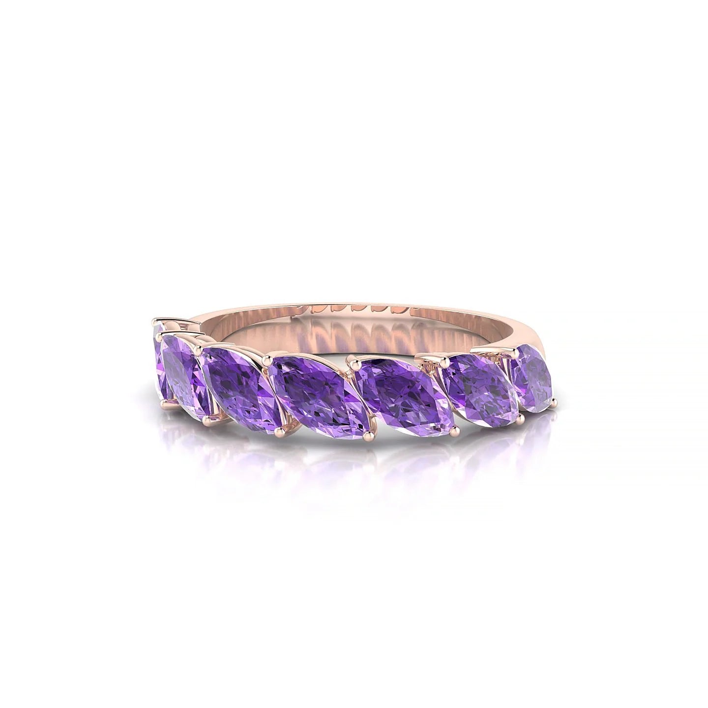 Virtue | 18k Rose Gold 6 x 3 mm Marquise Amethyst Ring