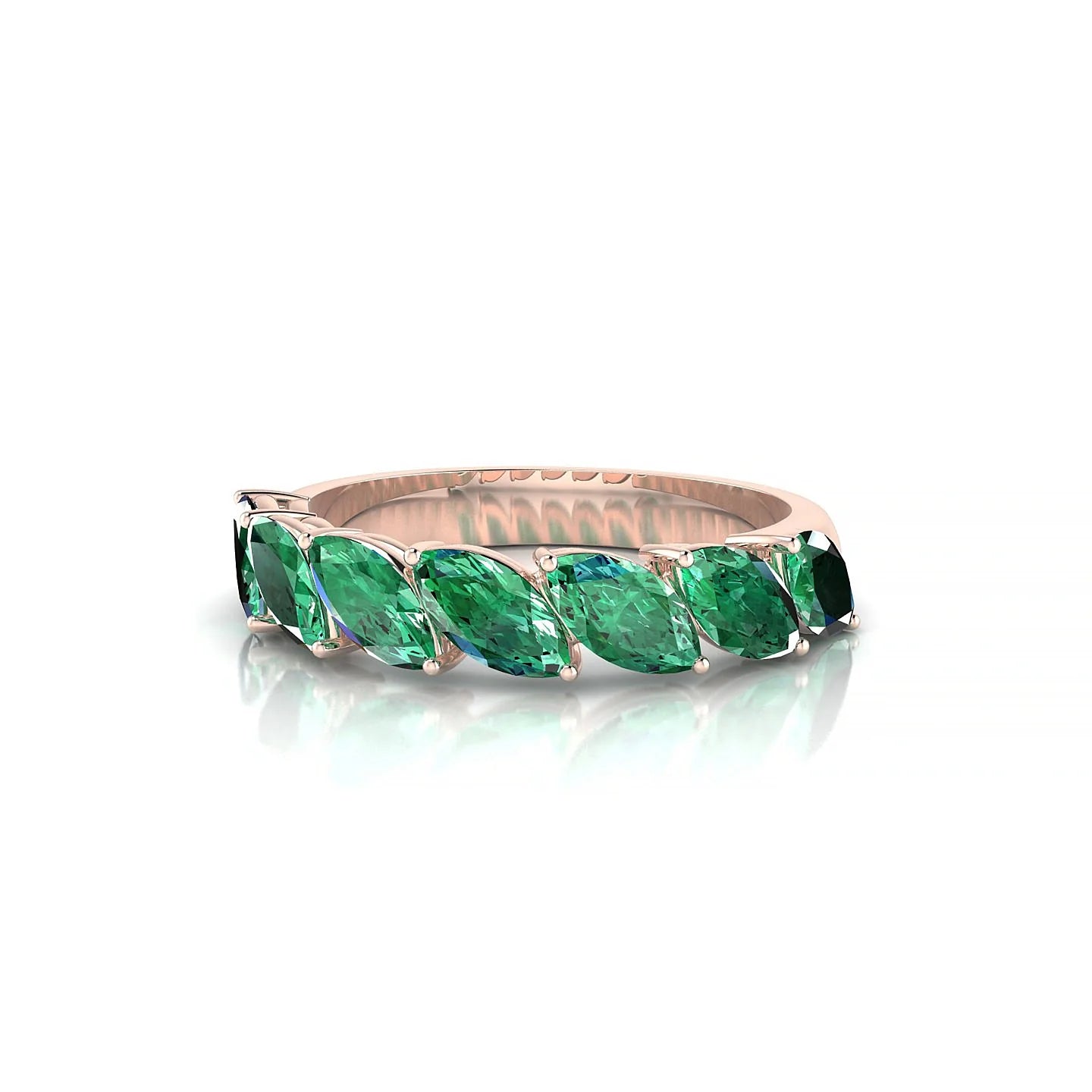 Virtue | 18k Rose Gold 6 x 3 mm Marquise Emerald Ring