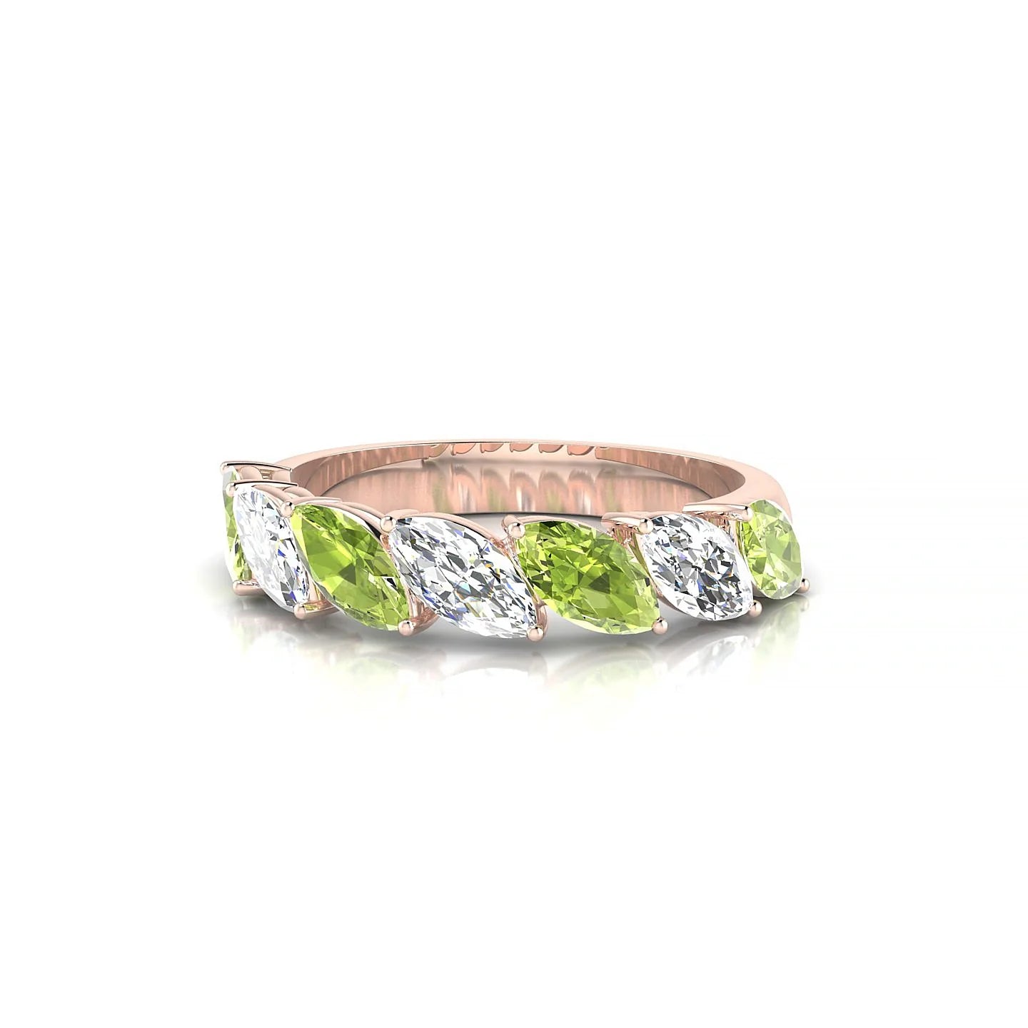 Virtue | 18k Rose Gold 6 x 3 mm Marquise Peridot & Diamond Ring