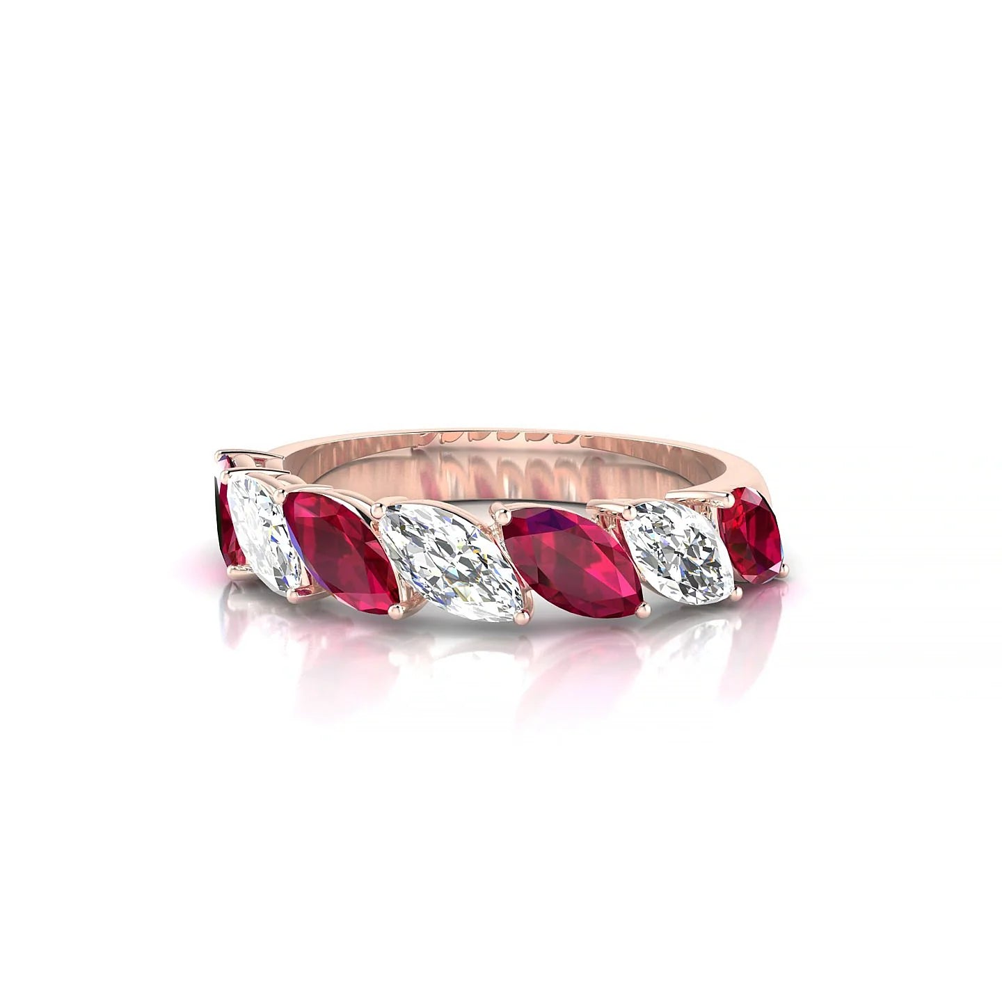 Virtue | 18k Rose Gold 6 x 3 mm Marquise Ruby & Diamond Ring