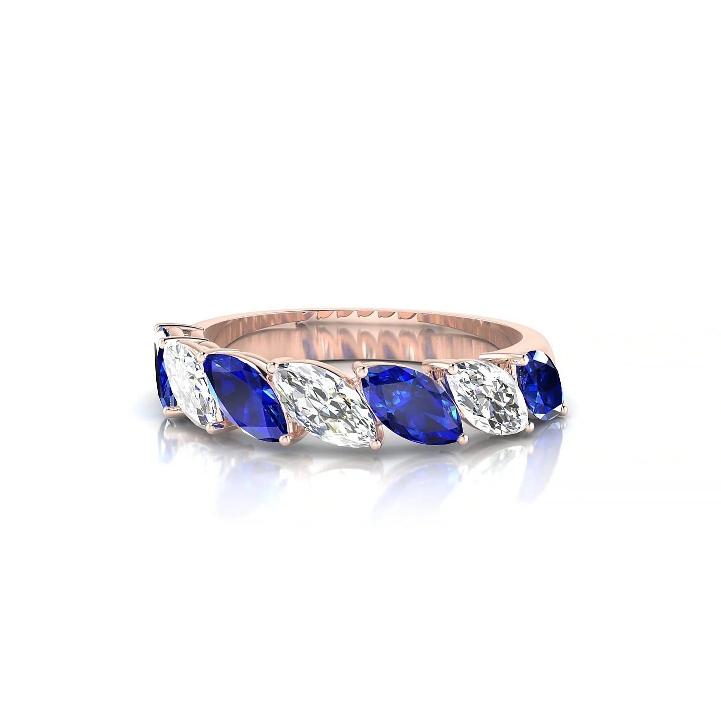 Virtue | 18k Rose Gold 6 x 3 mm Marquise Sapphire & Diamond Ring