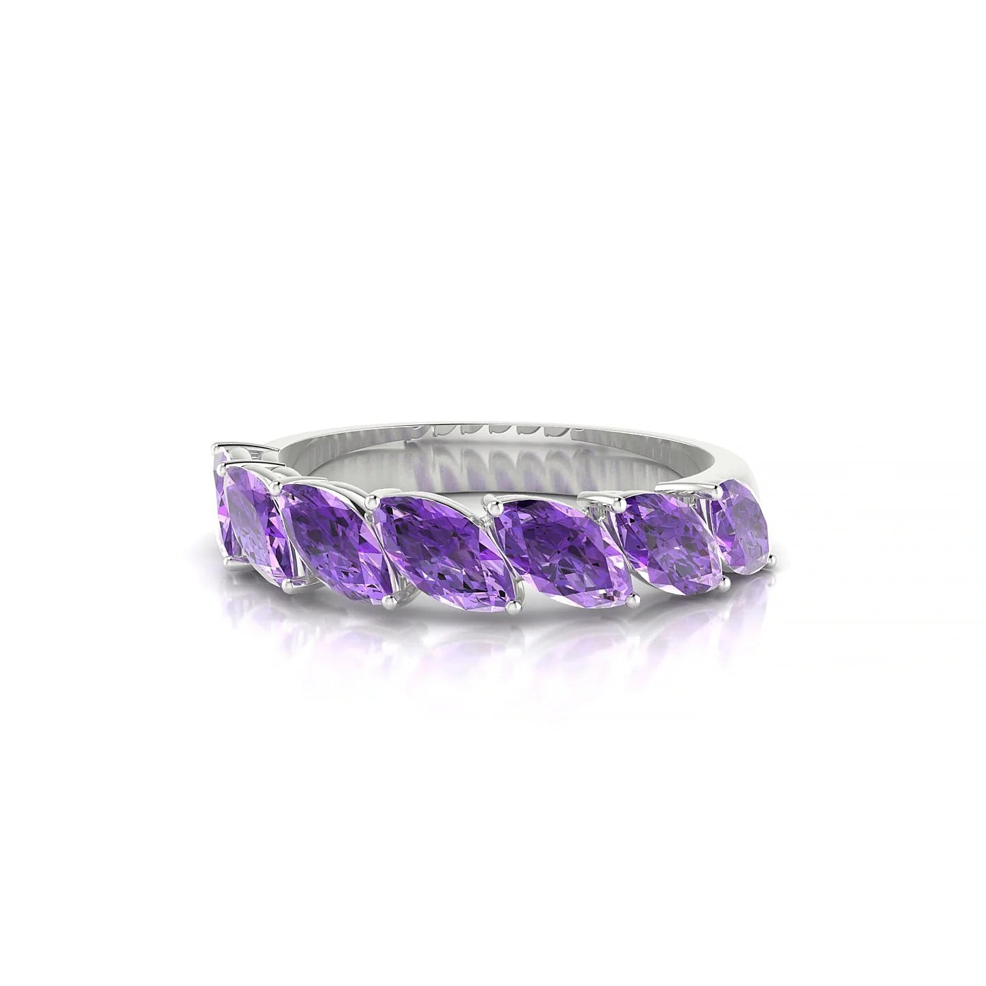 Virtue | 18k White Gold 6 x 3 mm Marquise Amethyst Ring