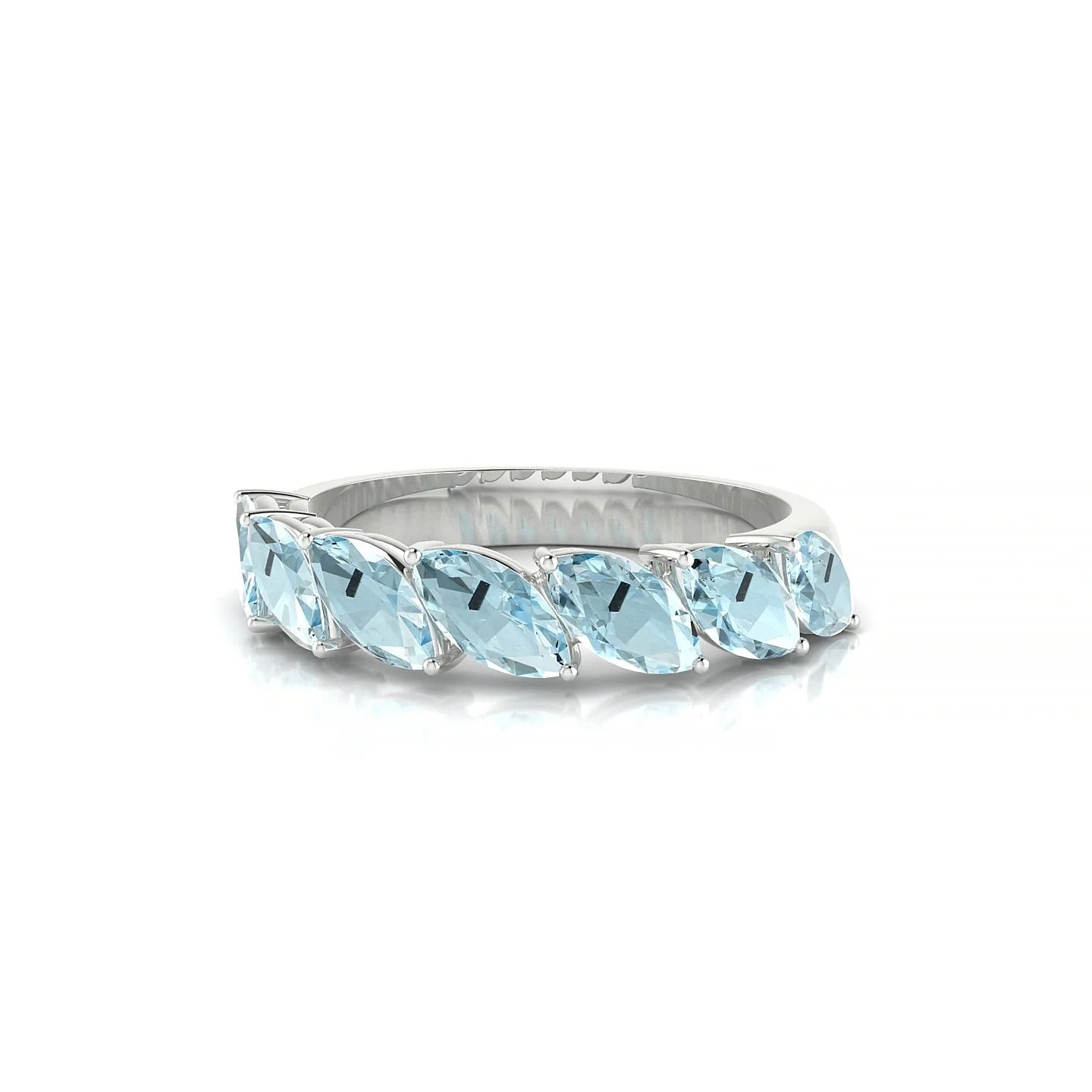 Virtue | 18k White Gold 6 x 3 mm Marquise Aquamarine Ring