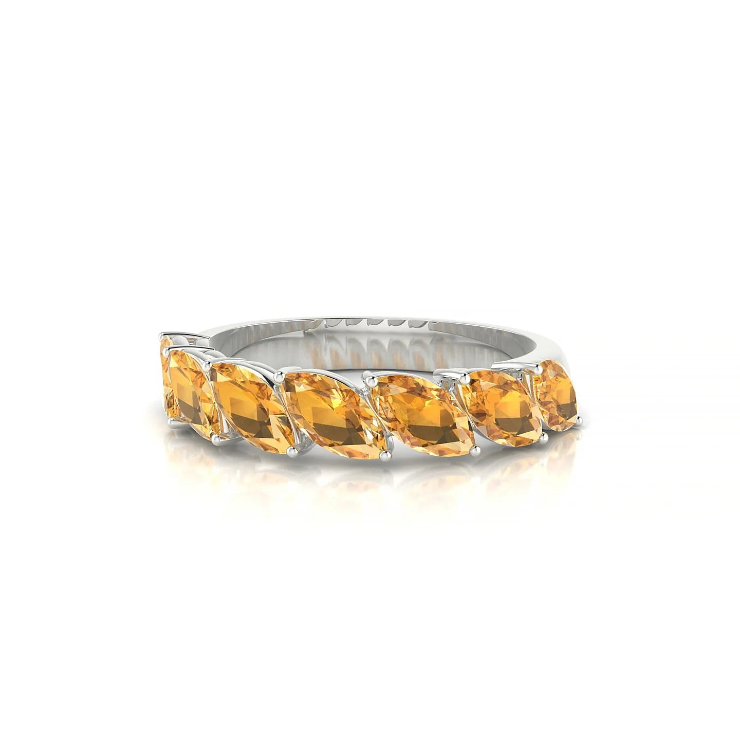 Virtue | 18k White Gold 6 x 3 mm Marquise Citrine Ring