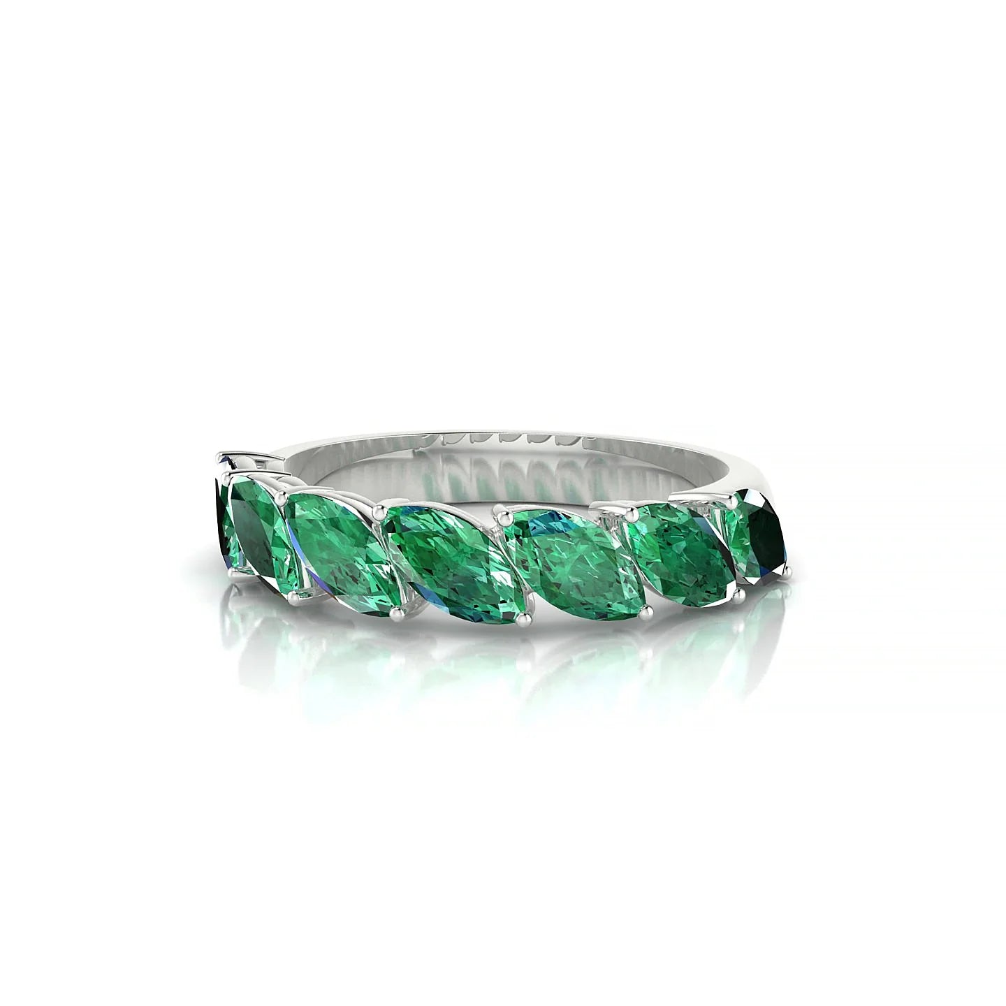 Virtue | 18k White Gold 6 x 3 mm Marquise Emerald Ring