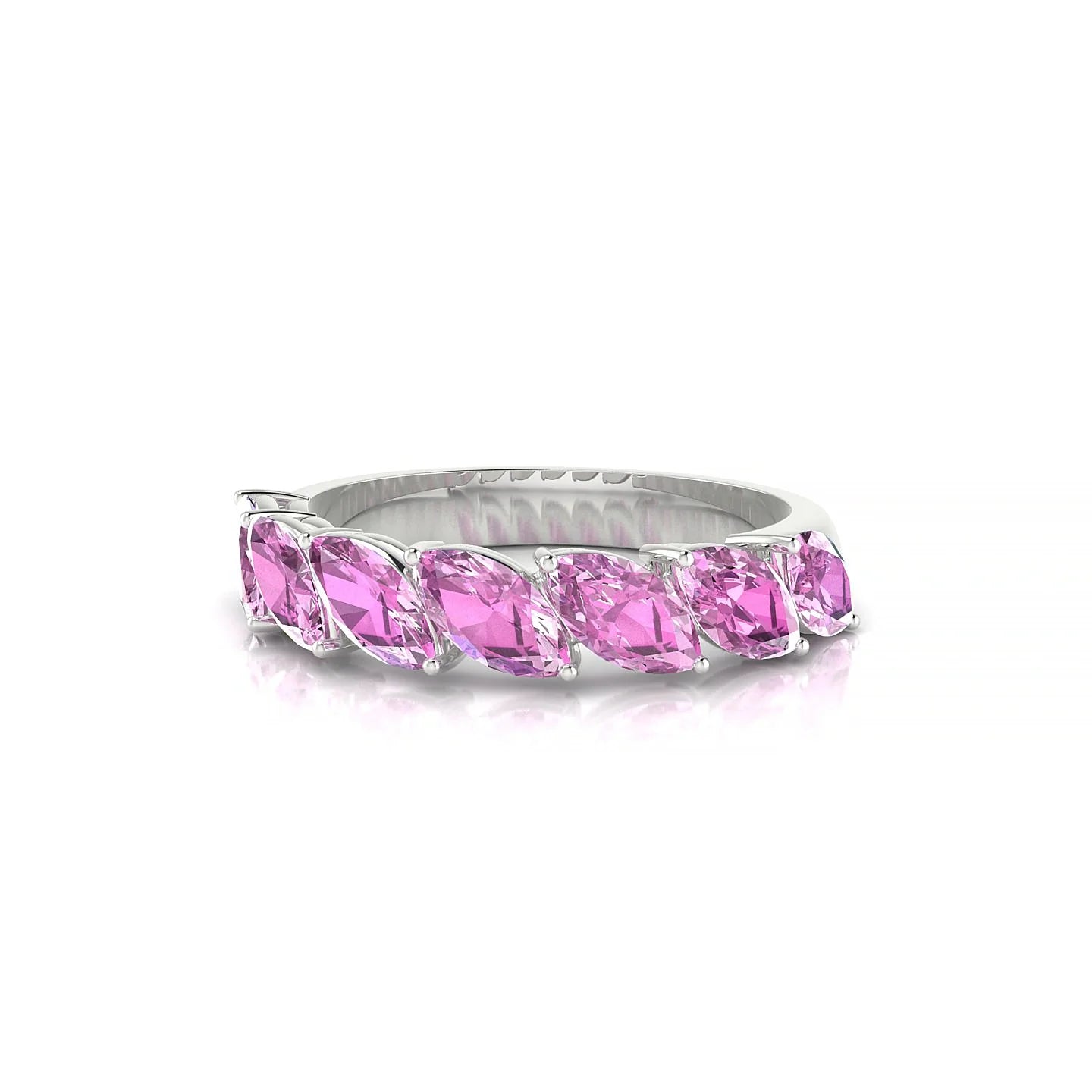 Virtue | 18k White Gold 6 x 3 mm Marquise Pink Sapphire Ring
