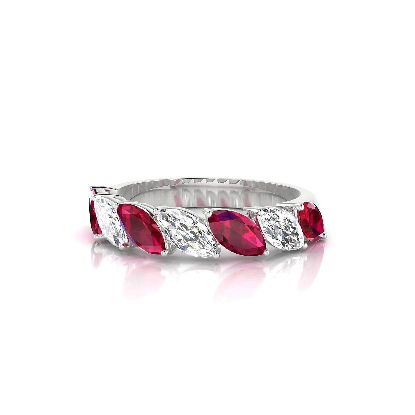 Virtue | 18k White Gold 6 x 3 mm Marquise Ruby & Diamond Ring
