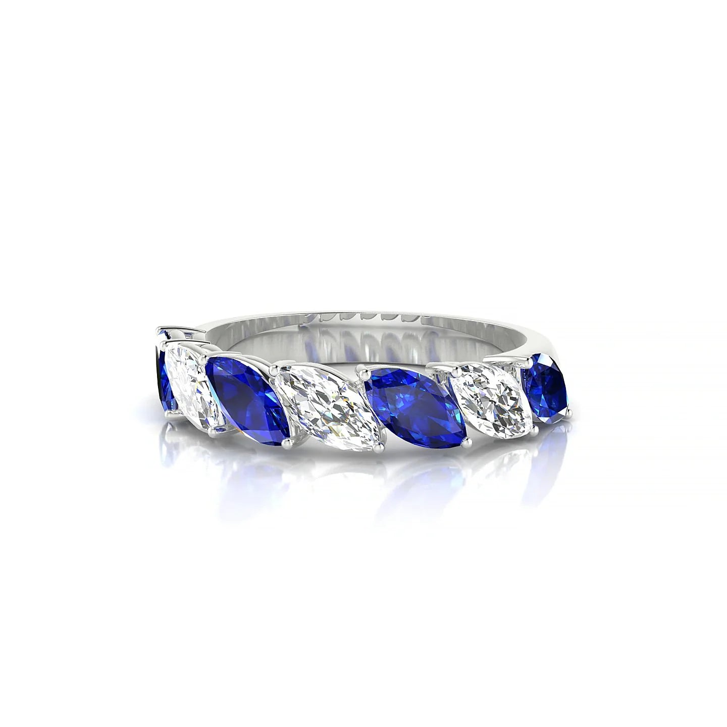 Virtue | 18k White Gold 6 x 3 mm Marquise Sapphire & Diamond Ring