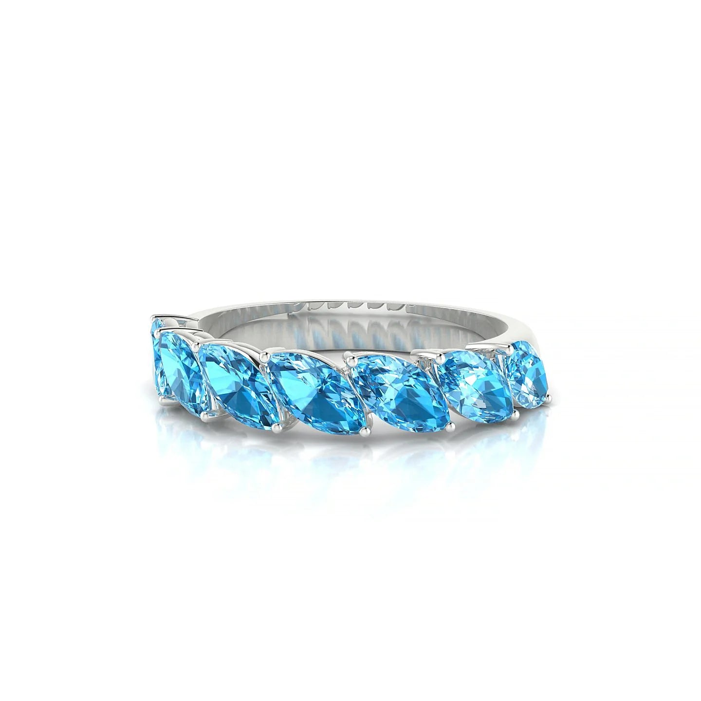 Virtue | 18k White Gold 6 x 3 mm Marquise Topaz Ring