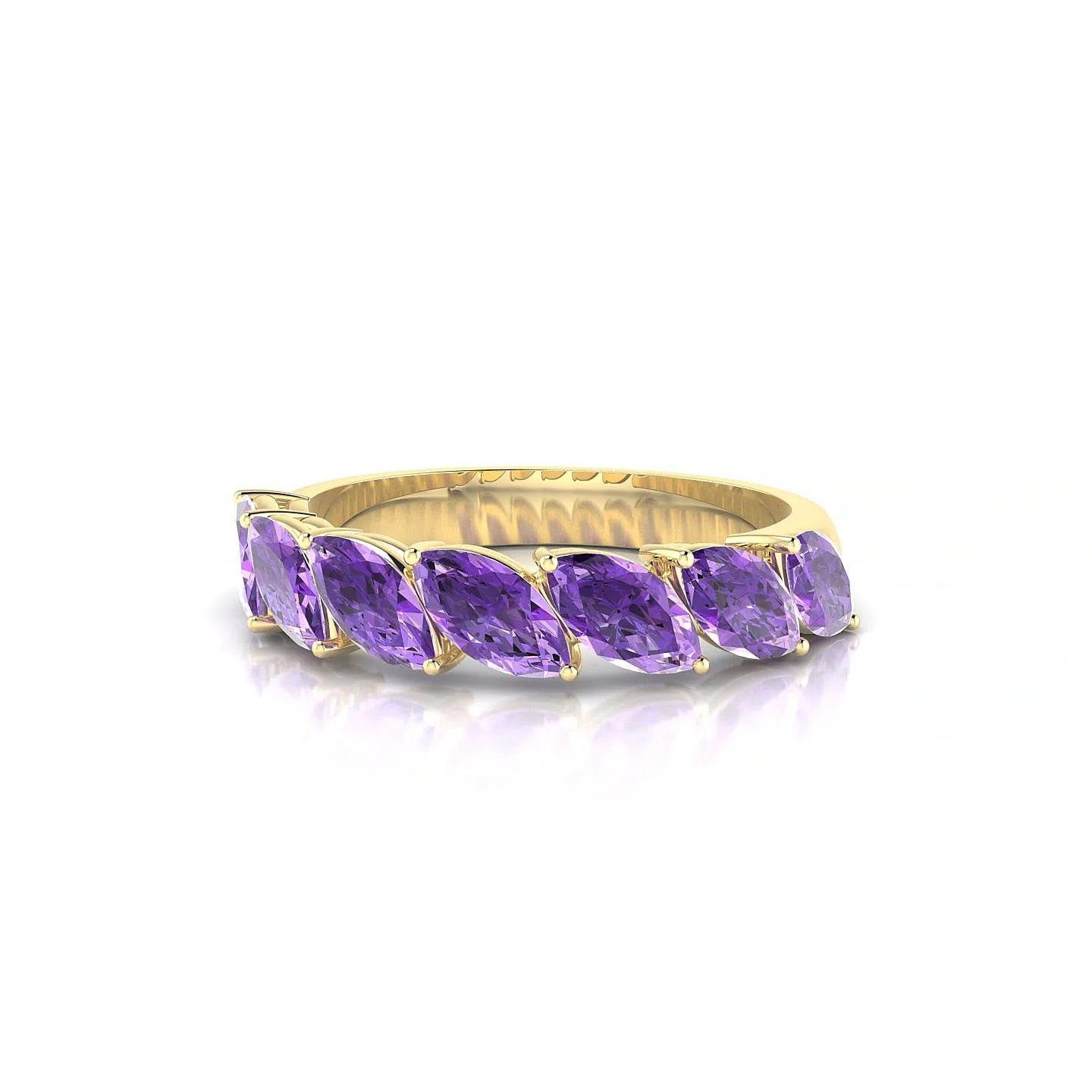 Virtue | 18k Yellow Gold 6 x 3 mm Marquise Amethyst Ring