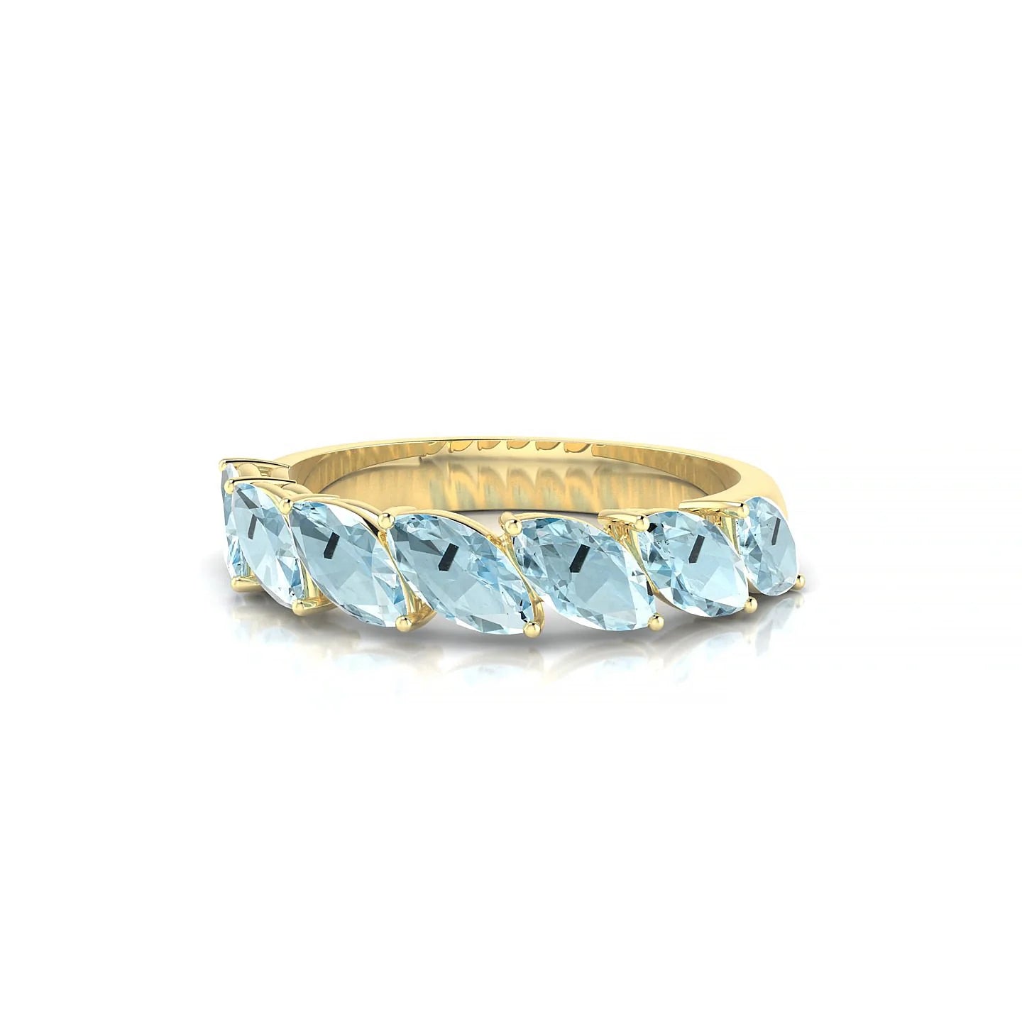 Virtue | 18k Yellow Gold 6 x 3 mm Marquise Aquamarine Ring