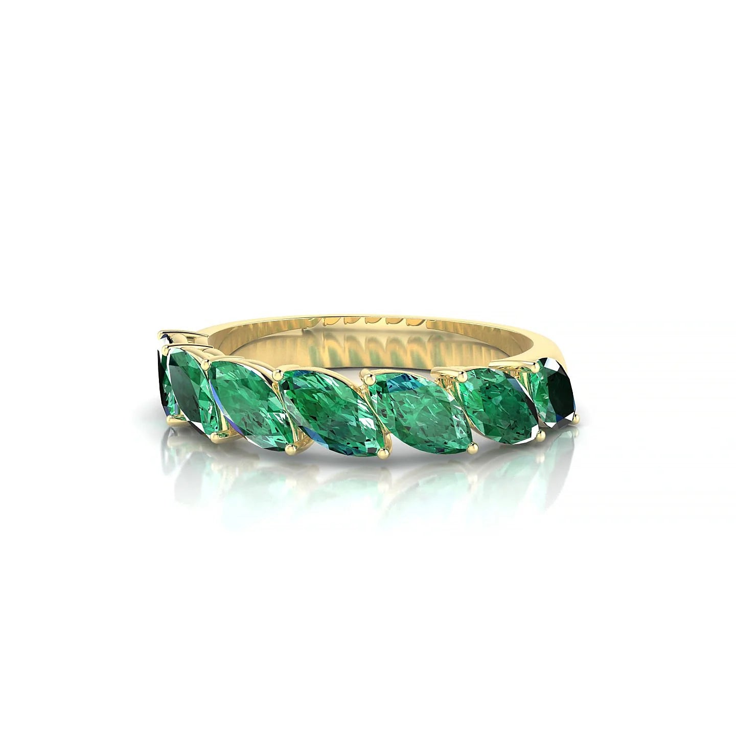 Virtue | 18k Yellow Gold 6 x 3 mm Marquise Emerald Ring
