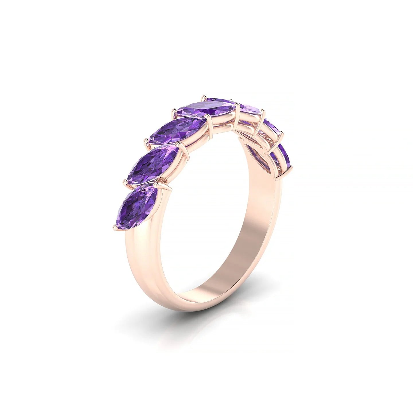 Virtue | 18k Rose Gold 6 x 3 mm Marquise Amethyst Ring