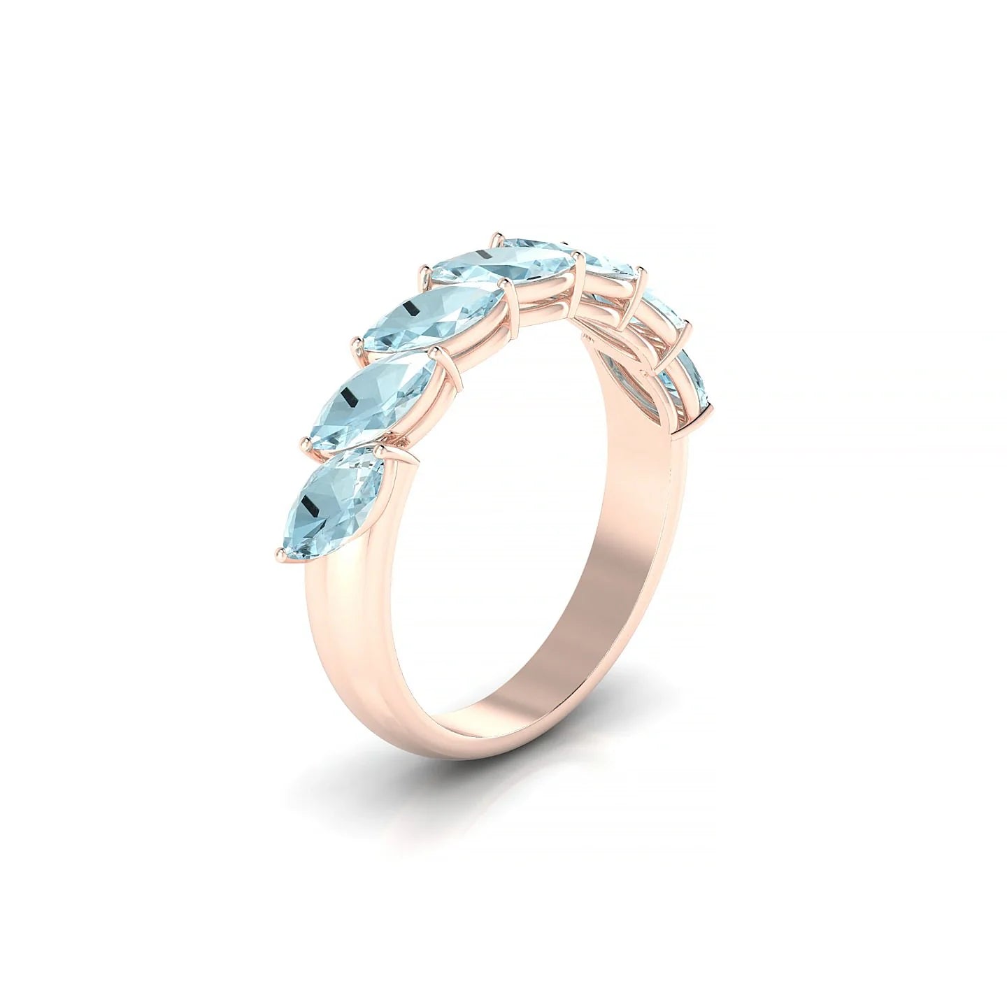 Virtue | 18k Rose Gold 6 x 3 mm Marquise Aquamarine Ring