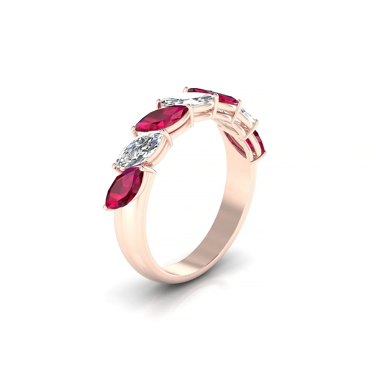 Virtue | 18k Rose Gold 6 x 3 mm Marquise Ruby & Diamond Ring