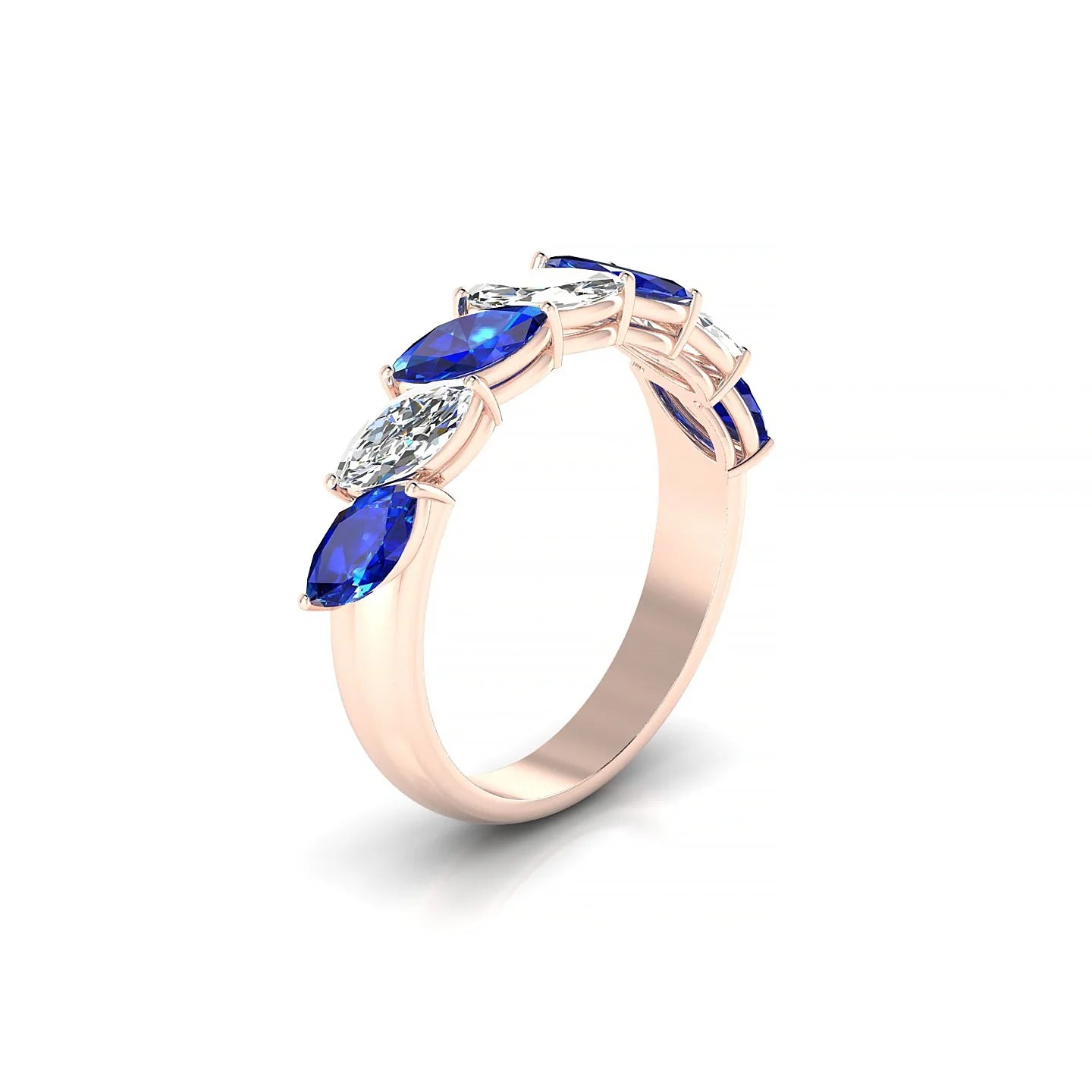 Virtue | 18k Rose Gold 6 x 3 mm Marquise Sapphire & Diamond Ring