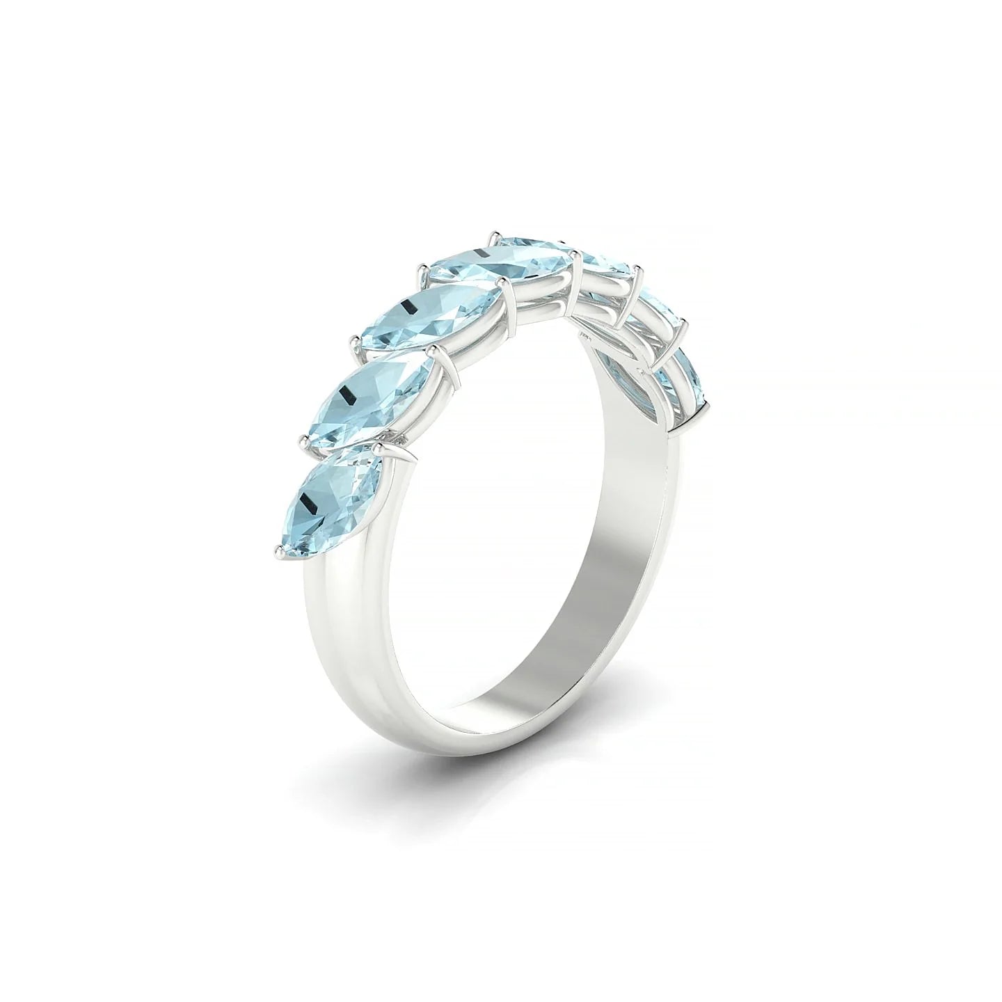 Virtue | 18k White Gold 6 x 3 mm Marquise Aquamarine Ring