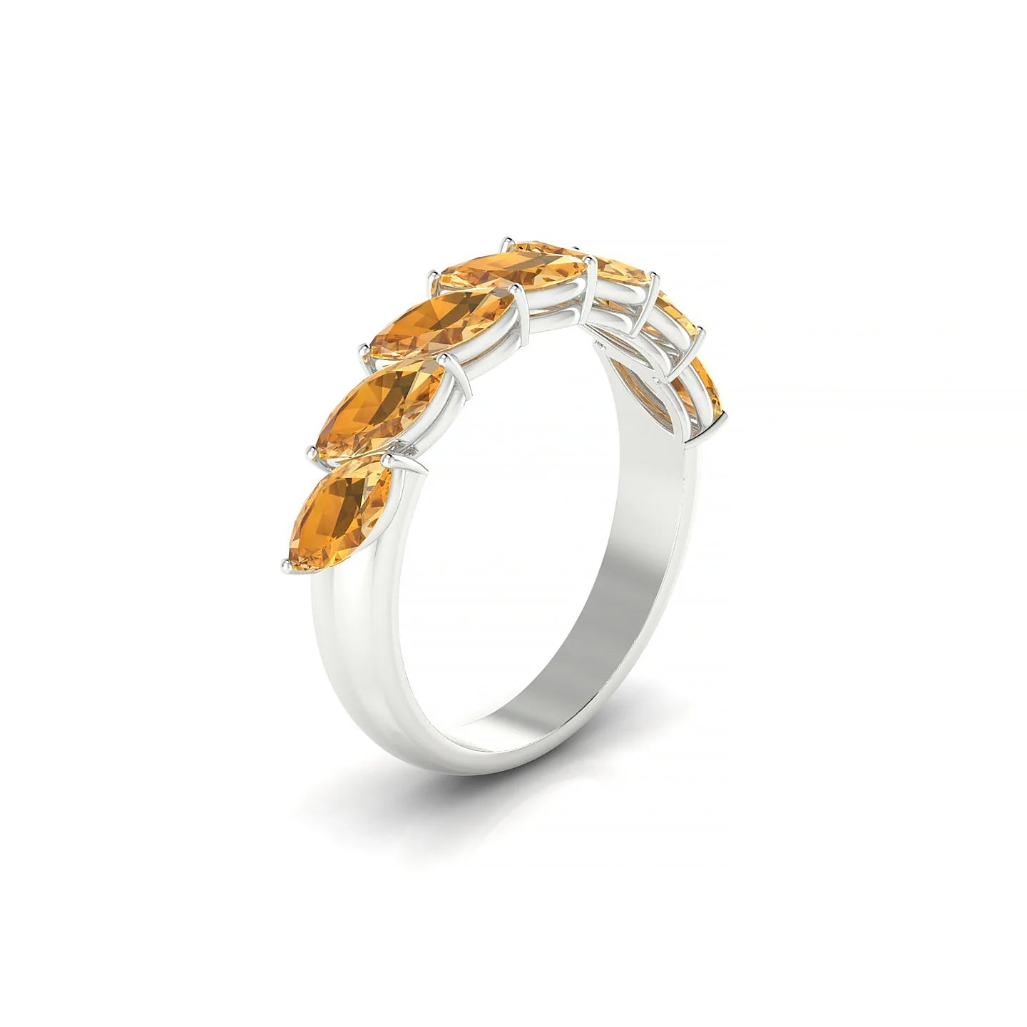 Virtue | 18k White Gold 6 x 3 mm Marquise Citrine Ring