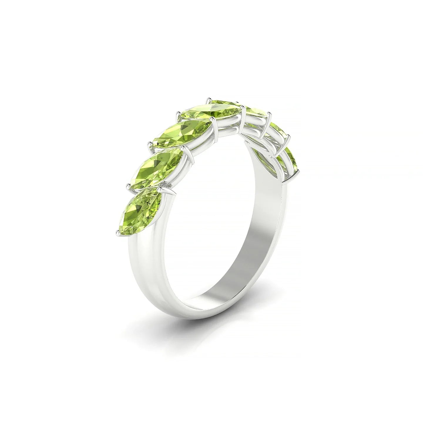 Virtue | 18k White Gold 6 x 3 mm Marquise Peridot Ring