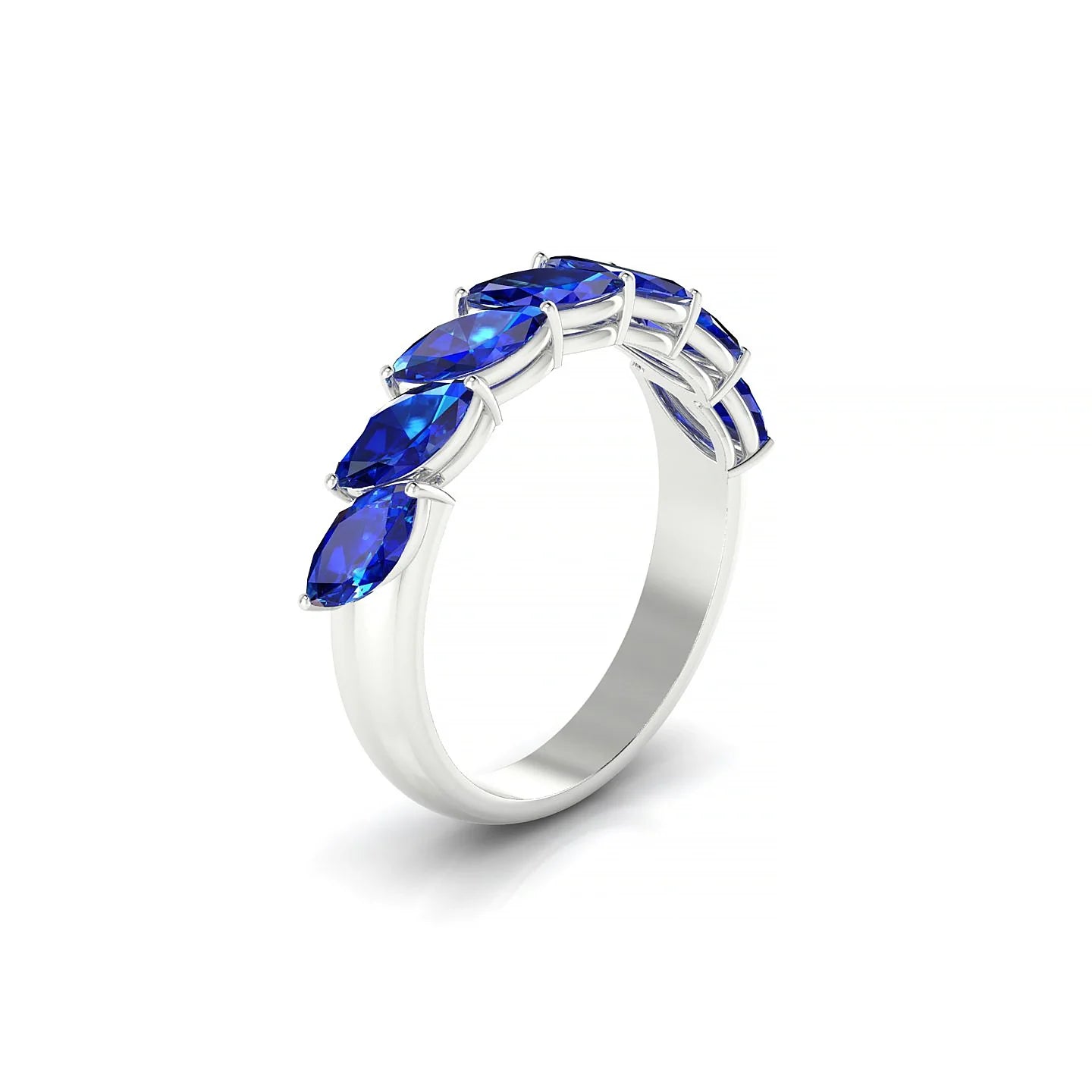 Virtue | 18k White Gold 6 x 3 mm Marquise Sapphire Ring