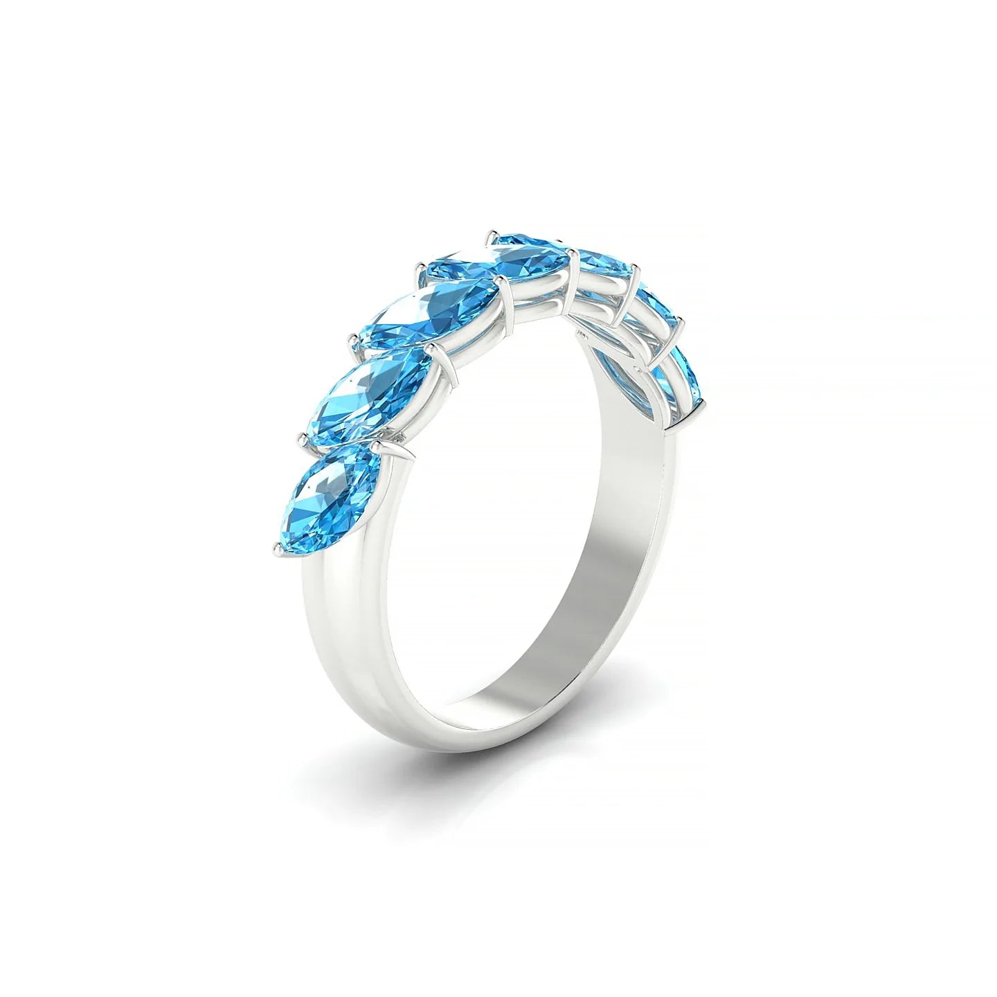 Virtue | 18k White Gold 6 x 3 mm Marquise Topaz Ring