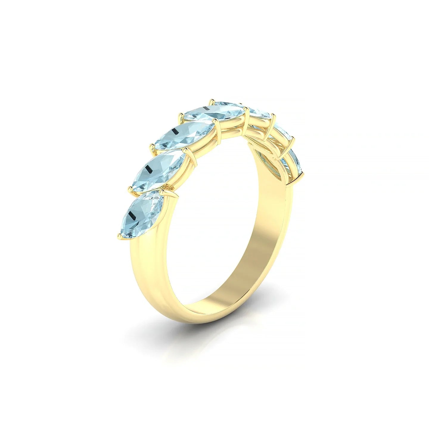 Virtue | 18k Yellow Gold 6 x 3 mm Marquise Aquamarine Ring