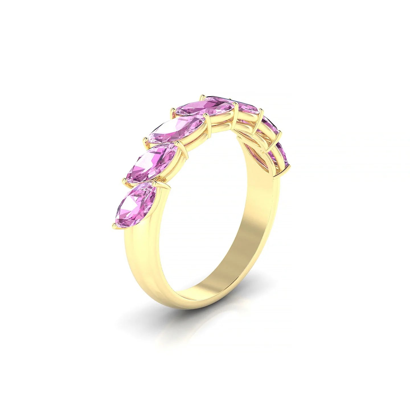 Virtue | 18k Yellow Gold 6 x 3 mm Marquise Pink Sapphire Ring