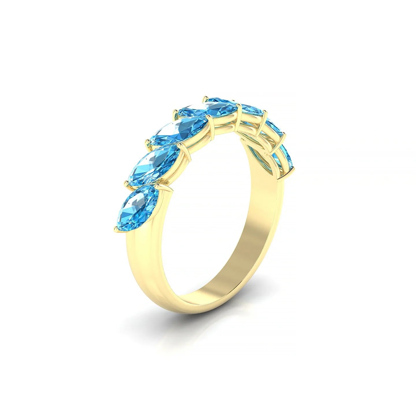 Virtue | 18k Yellow Gold 6 x 3 mm Marquise Topaz Ring