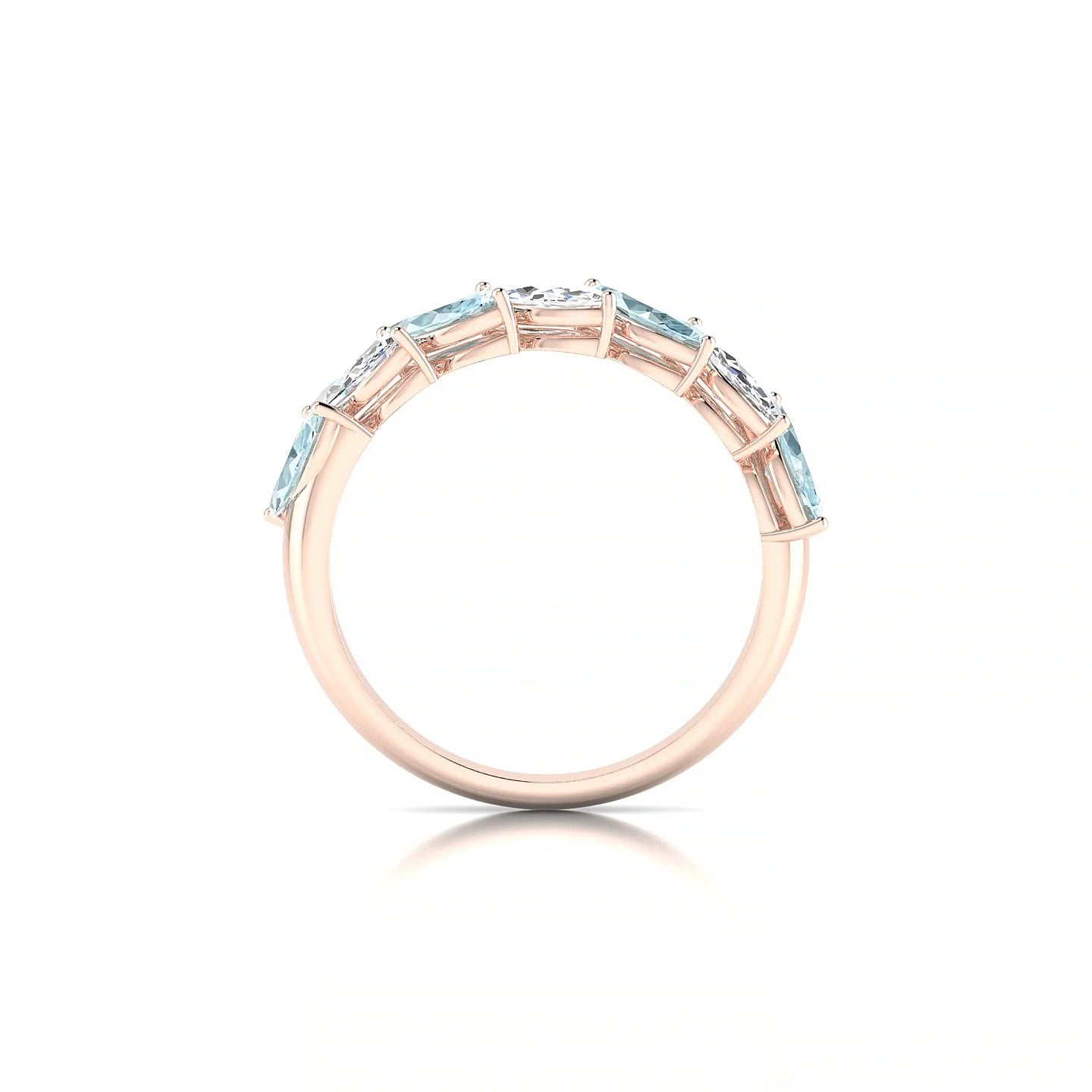 Virtue | 18k Rose Gold 6 x 3 mm Marquise Aquamarine & Diamond Ring