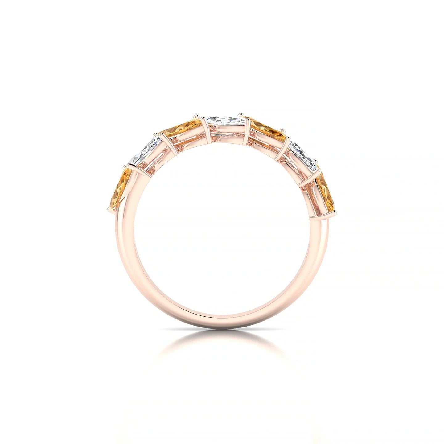 Virtue | 18k Rose Gold 6 x 3 mm Marquise Citrine & Diamond Ring