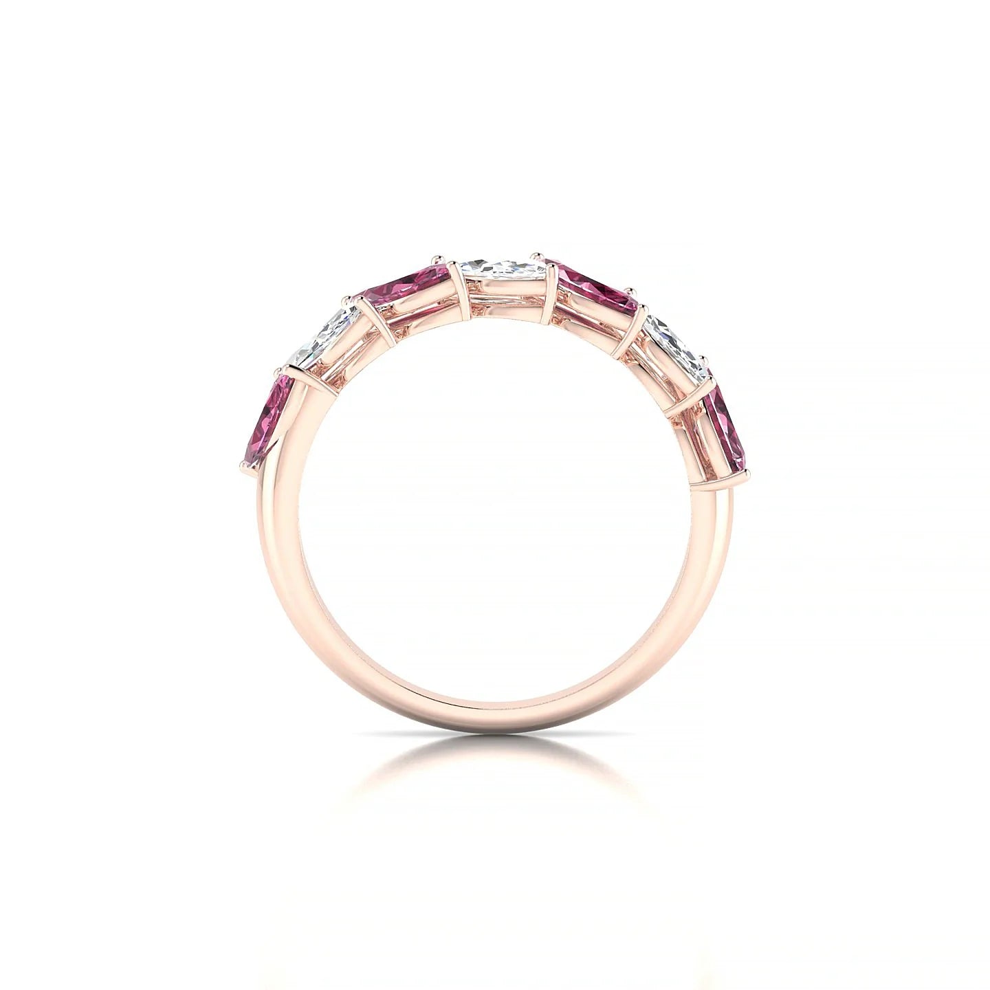 Virtue | 18k Rose Gold 6 x 3 mm Marquise Rhodolite & Diamond Ring