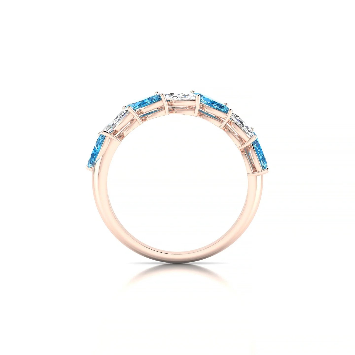 Virtue | 18k Rose Gold 6 x 3 mm Marquise Topaz & Diamond Ring