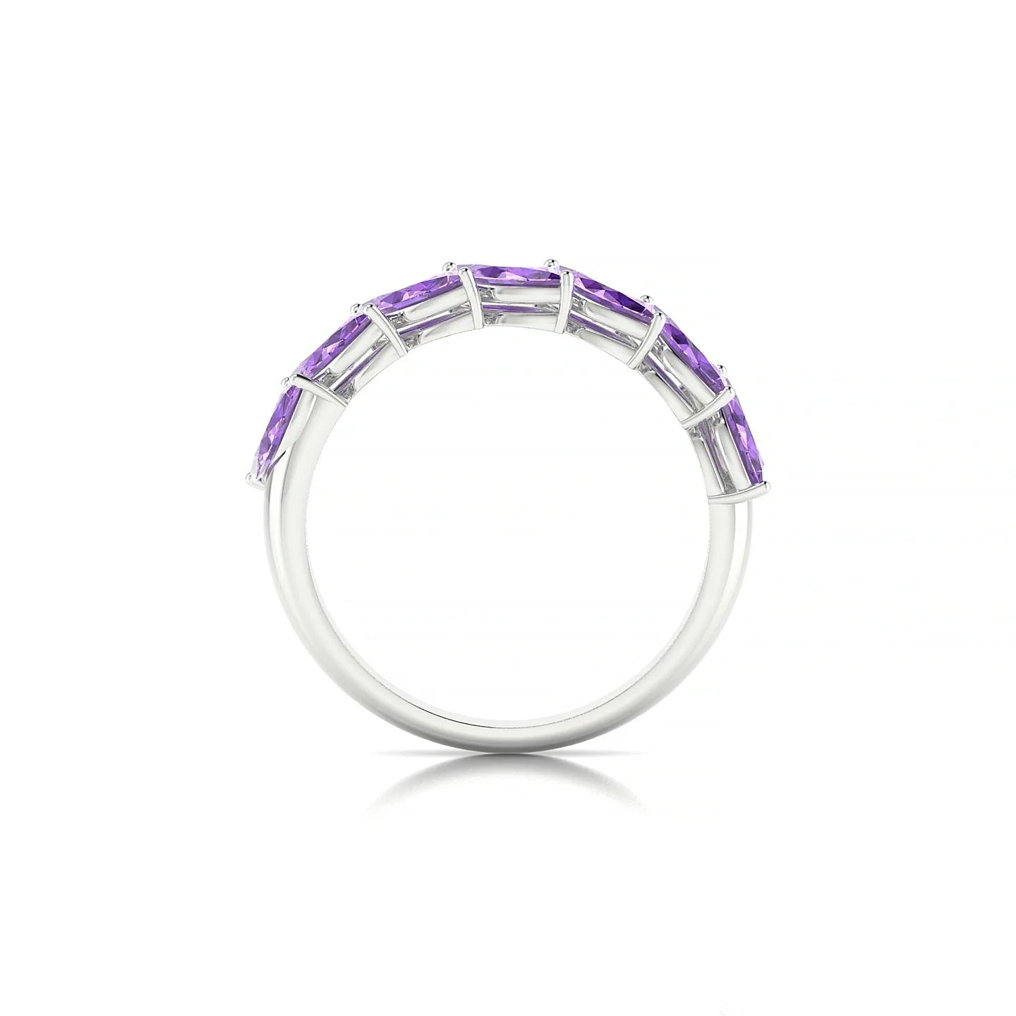 Virtue | 18k White Gold 6 x 3 mm Marquise Amethyst Ring
