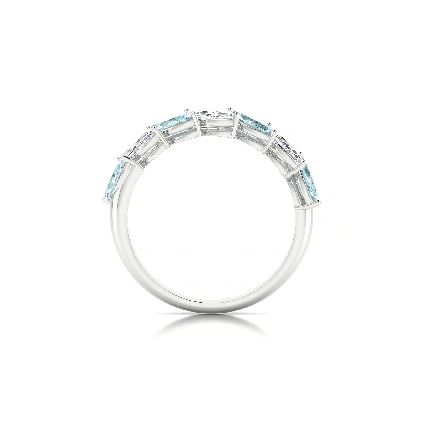 Virtue | 18k White Gold 6 x 3 mm Marquise Aquamarine & Diamond Ring