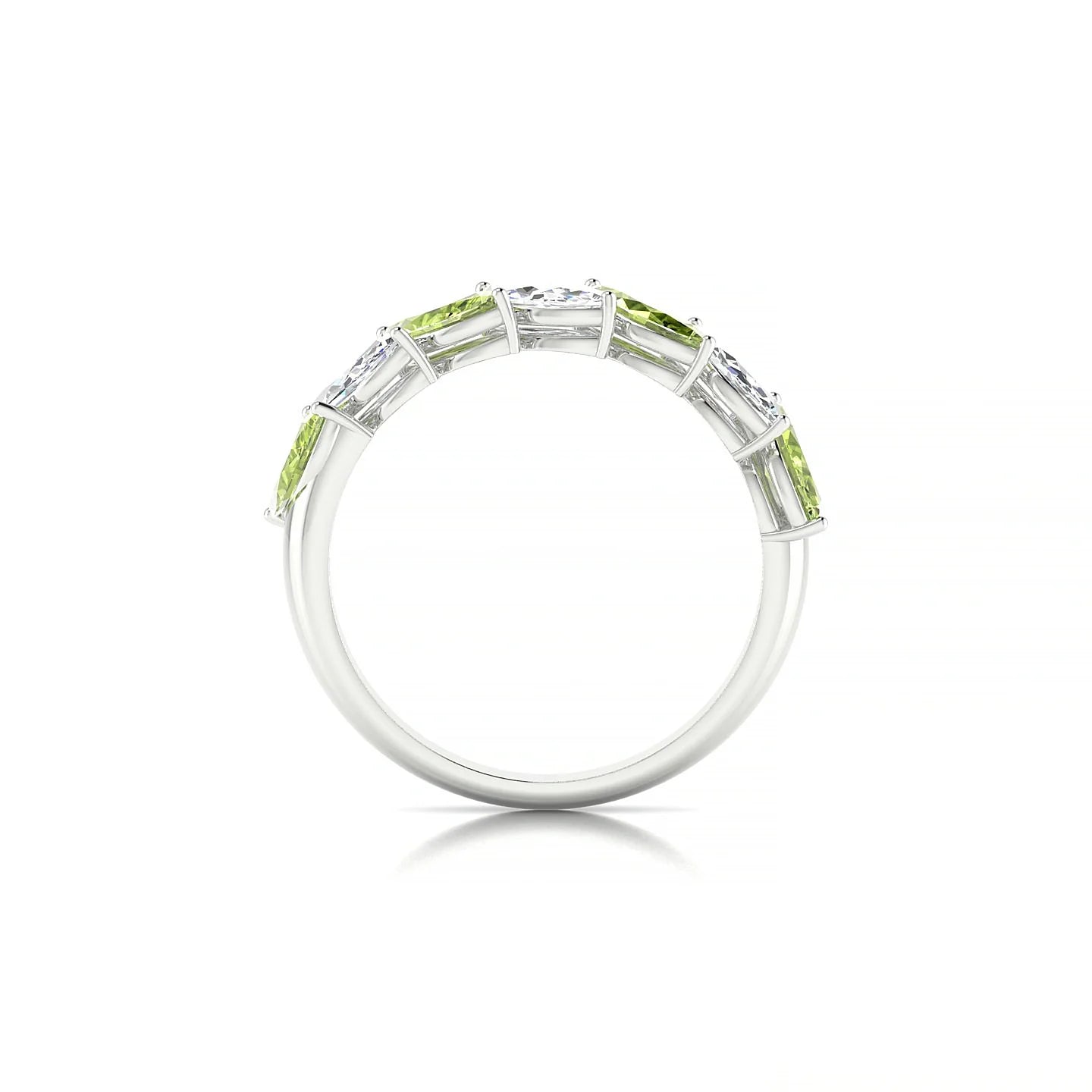 Virtue | 18k White Gold 6 x 3 mm Marquise Peridot & Diamond Ring