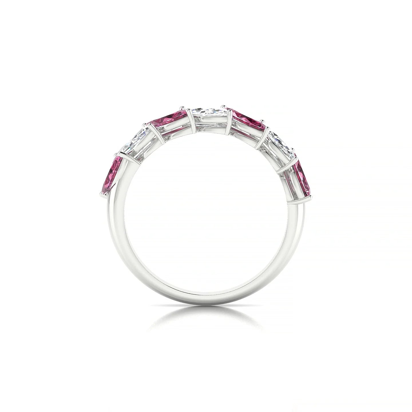 Virtue | 18k White Gold 6 x 3 mm Marquise Rhodolite & Diamond Ring