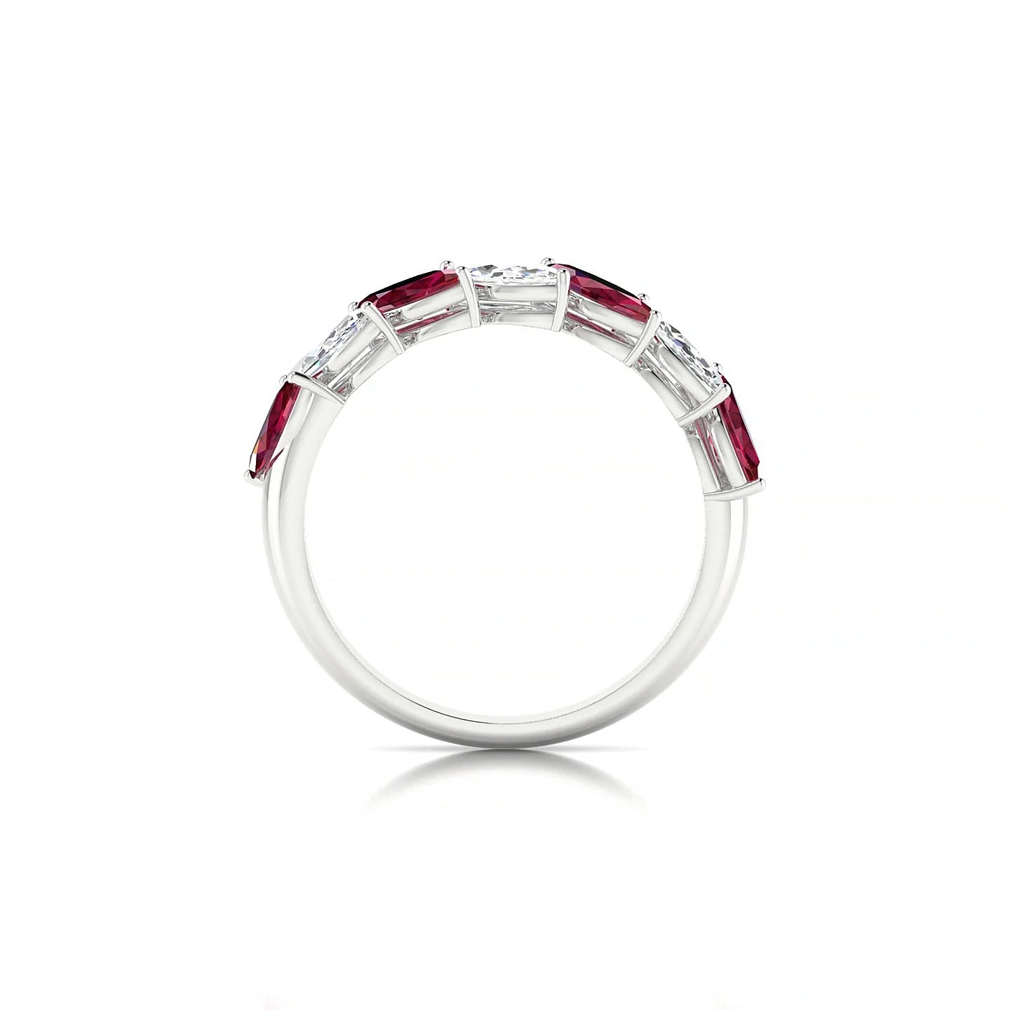 Virtue | 18k White Gold 6 x 3 mm Marquise Ruby & Diamond Ring