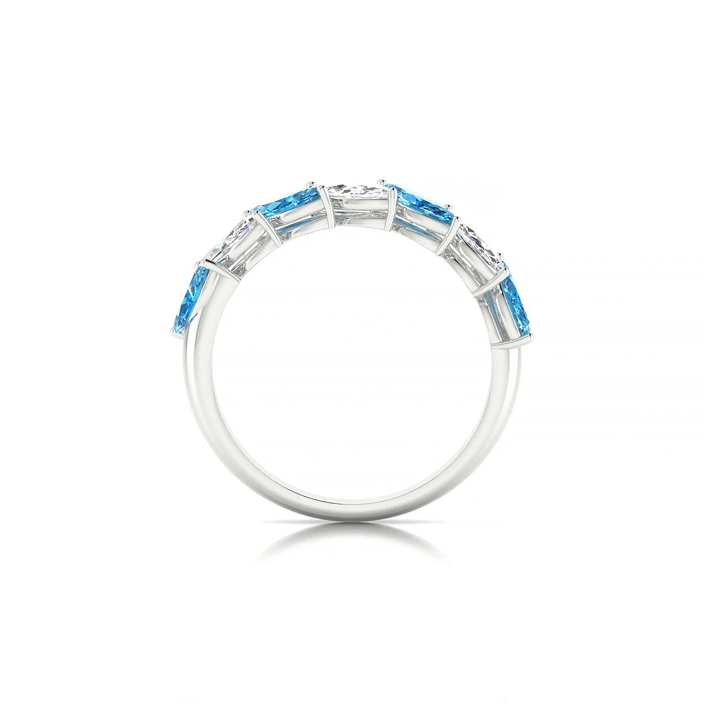 Virtue | 18k White Gold 6 x 3 mm Marquise Topaz & Diamond Ring